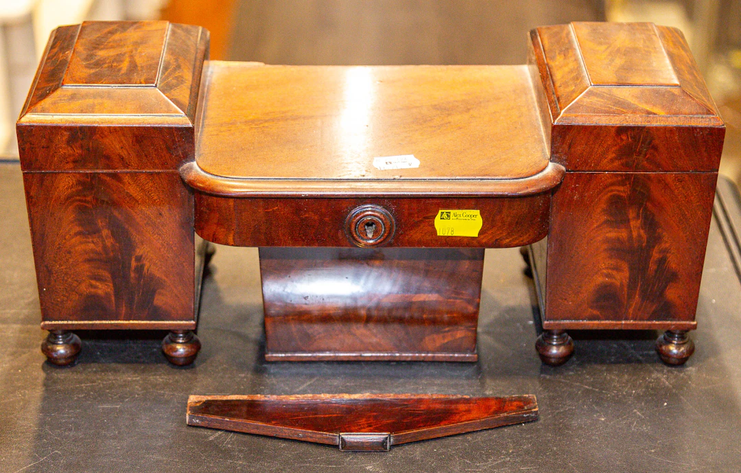 A Rare Early Victorian Sideboard-Form Tea Caddy