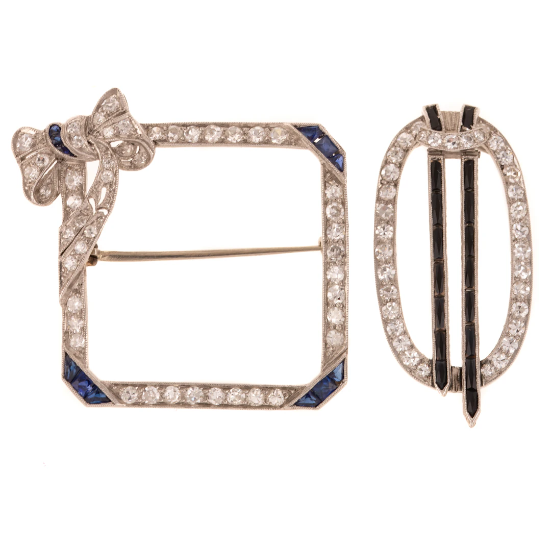 An Art Deco Diamond Pin & Pendant in Platinum