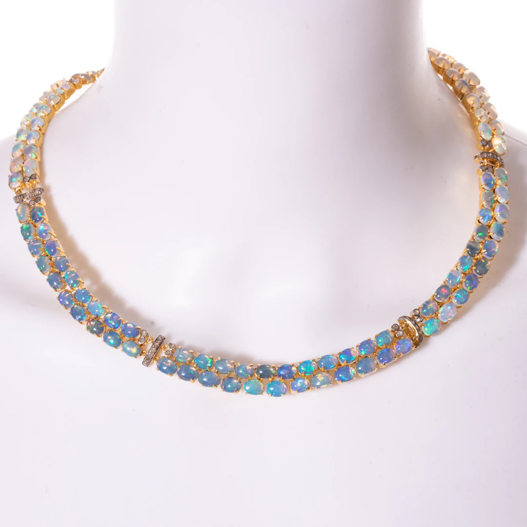 A Double Opal Line Collar