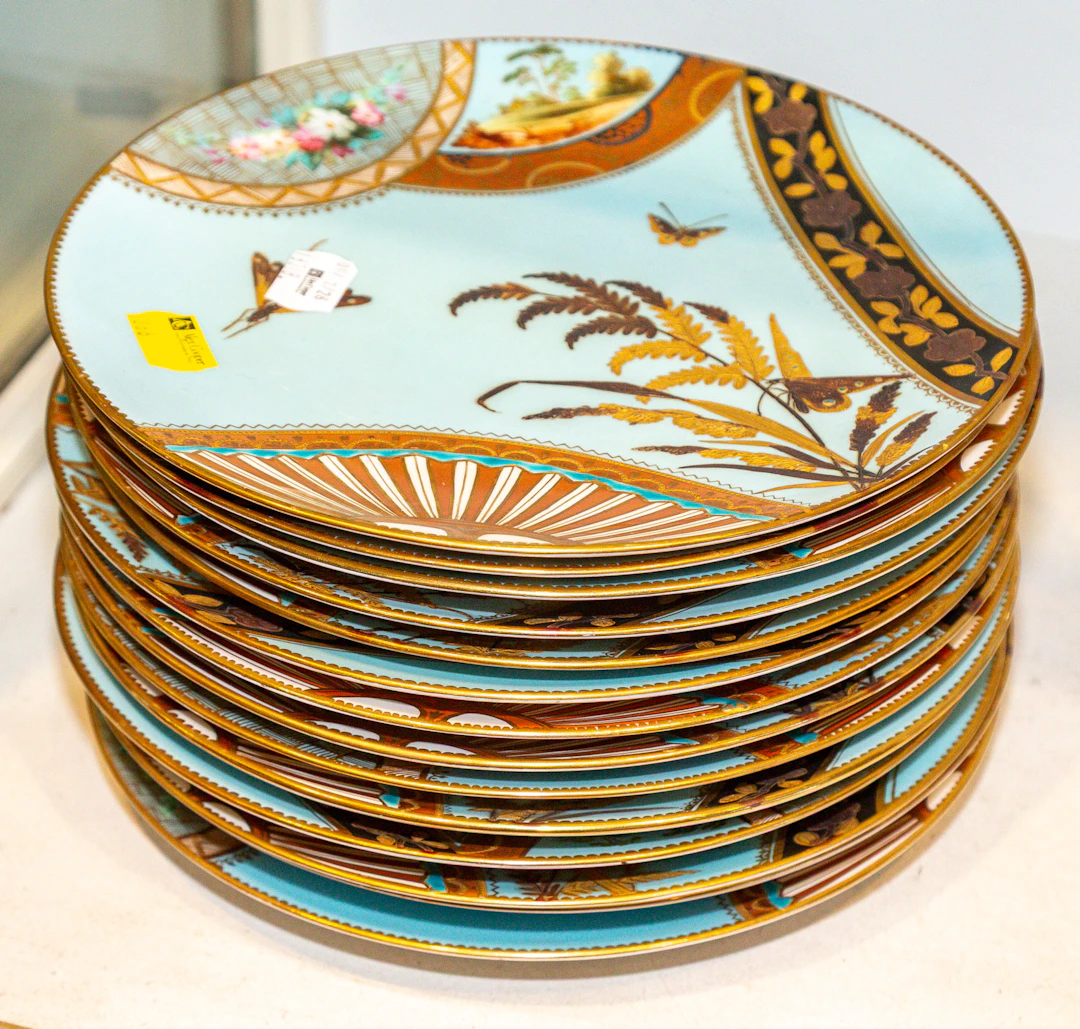 Fourteen Aynsley Aesthetic Plates, Tiffany & Co.