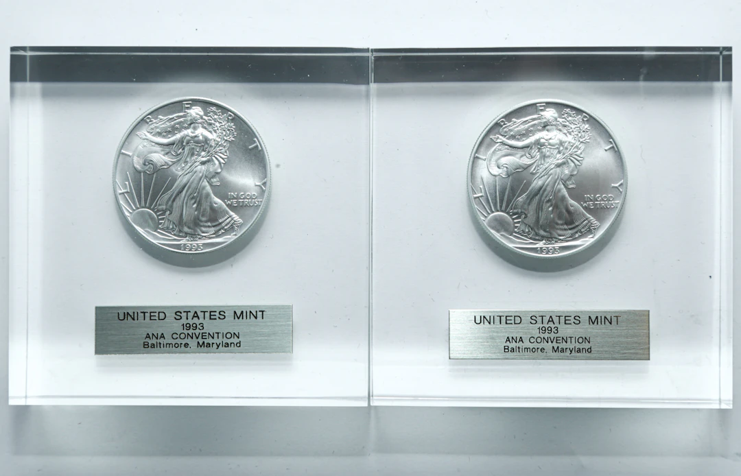 Two 1993 Silver Eagle Paperweights from the ANA