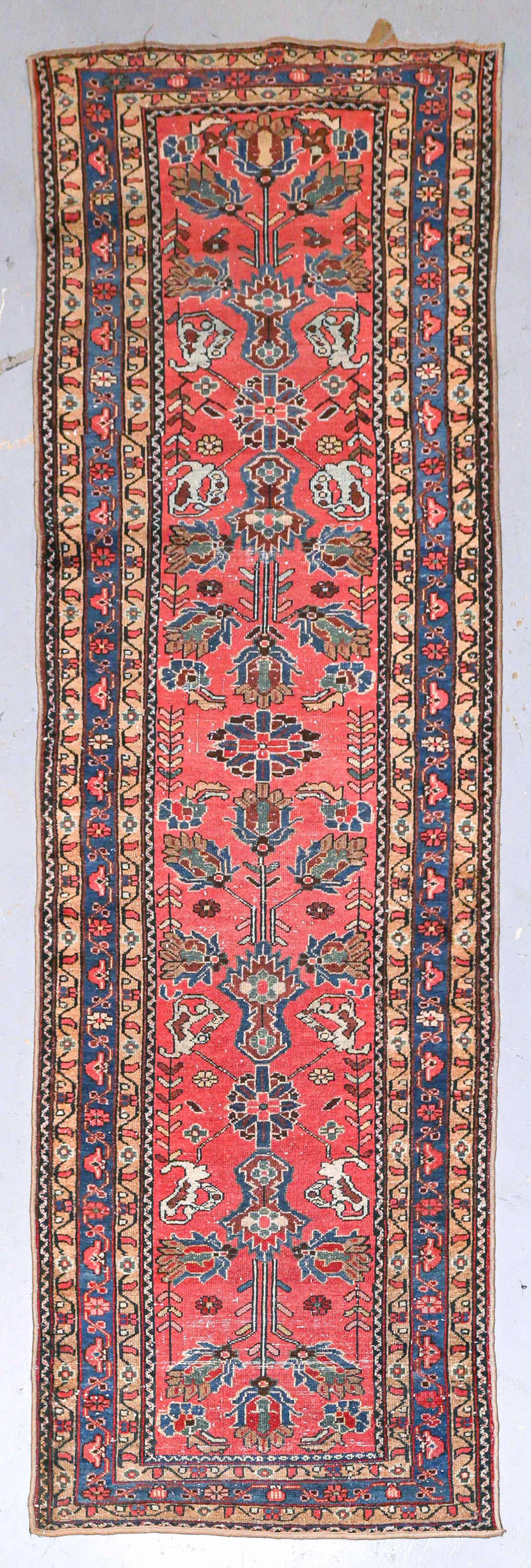 An Antique Malayer Runner, 2.9 x 9.4