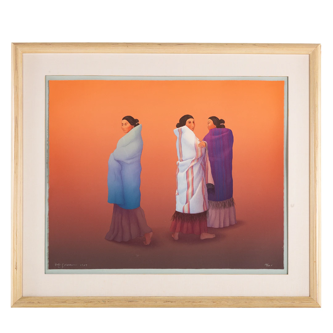 Rudolph Carl Gorman. "Whispers," lithograph