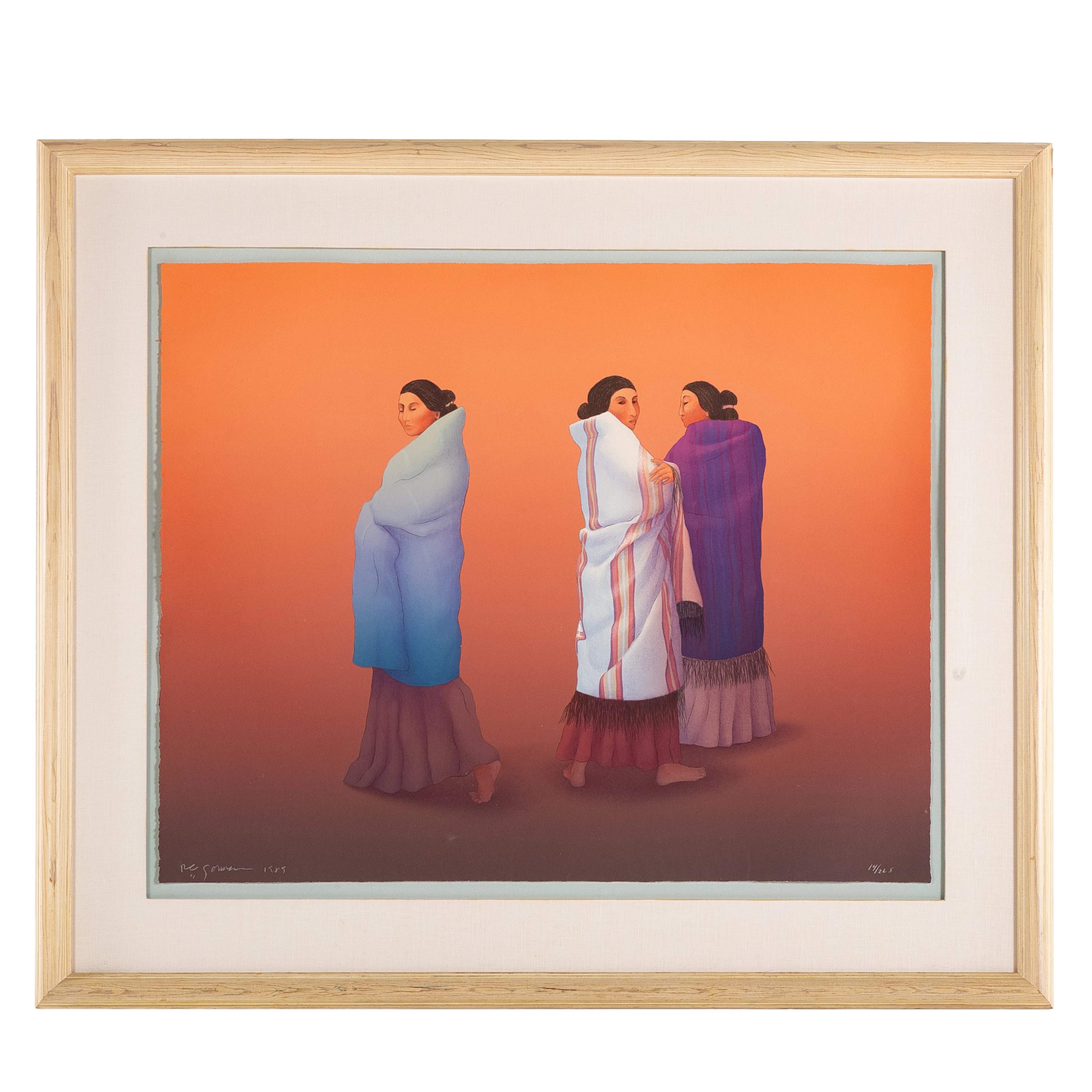 Rudolph Carl Gorman. "Whispers," lithograph