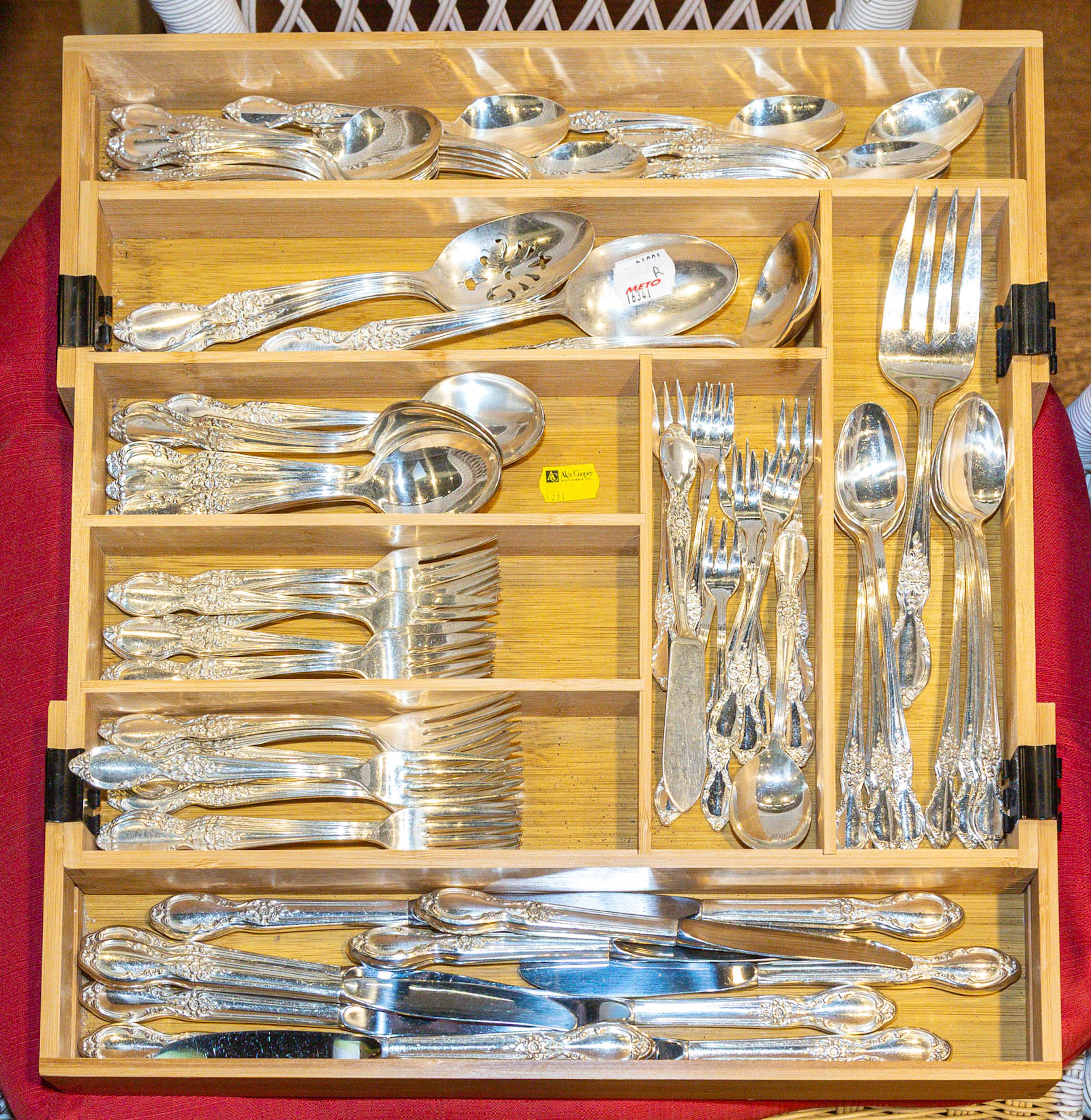 A Set of Rogers "Victorian Rose" Plated Flatware