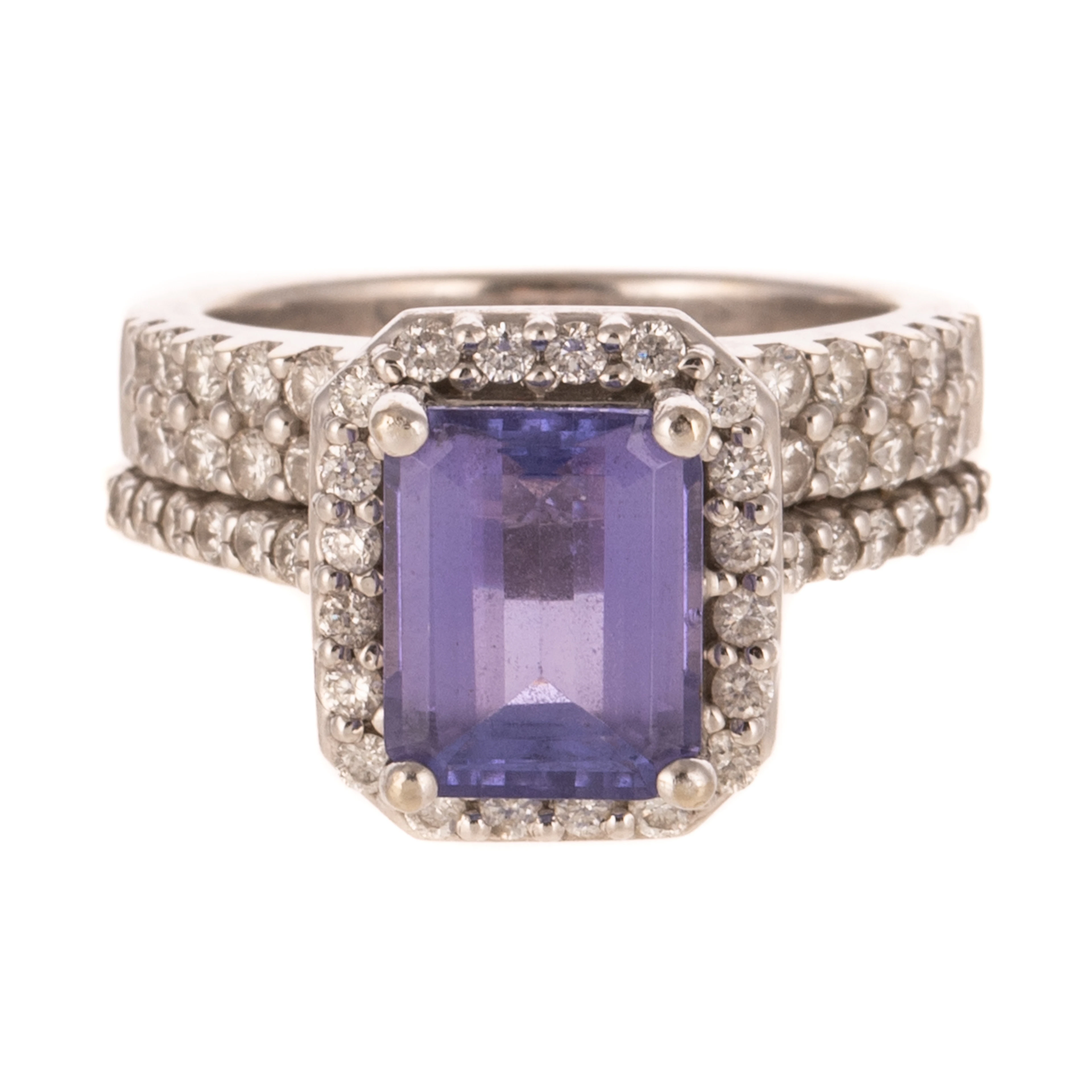A Fine Tanzanite & Diamond Ring in 14K