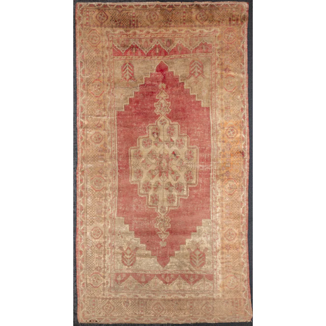 Semi-Antique Oushak Rug, Turkey, 3.7 x 6.4
