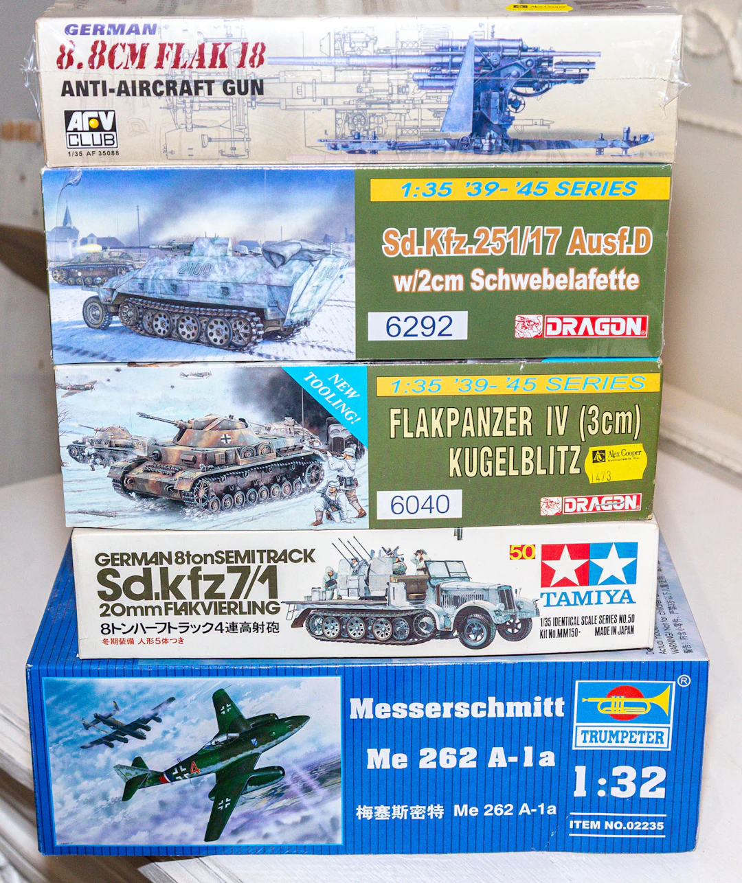 Five German Scale Model Kits