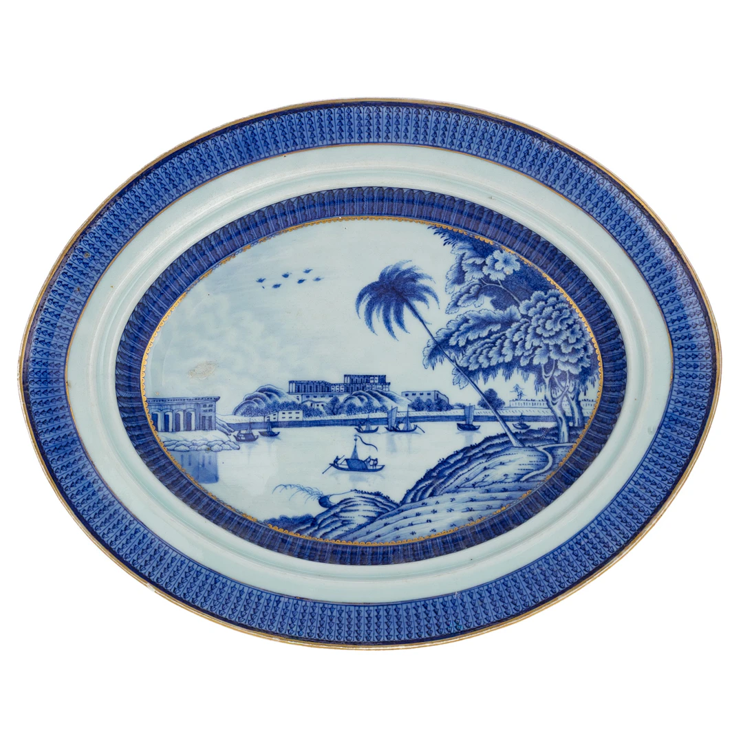 A Chinese Export Porcelain "Fort William" Platter