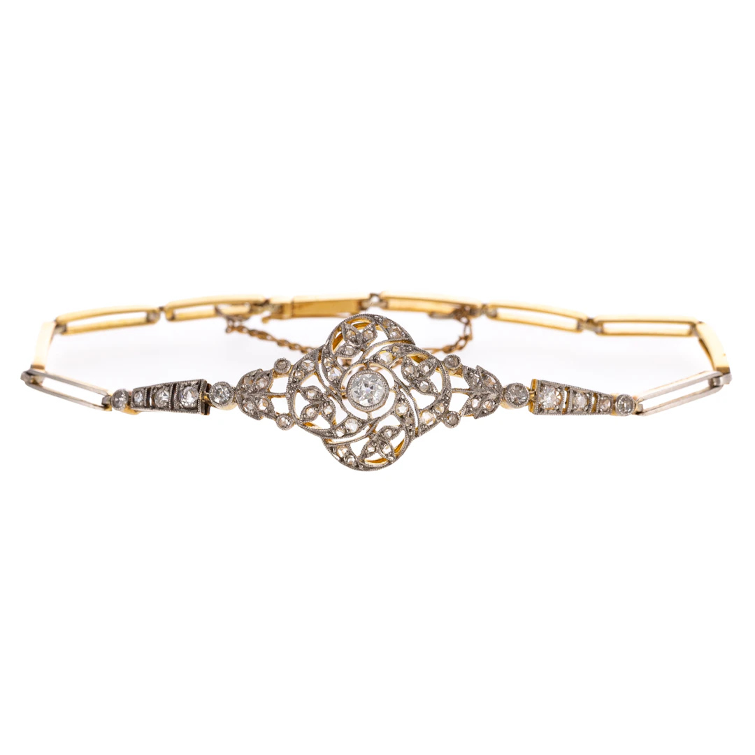 An Edwardian Diamond Bracelet in Platinum & 18K