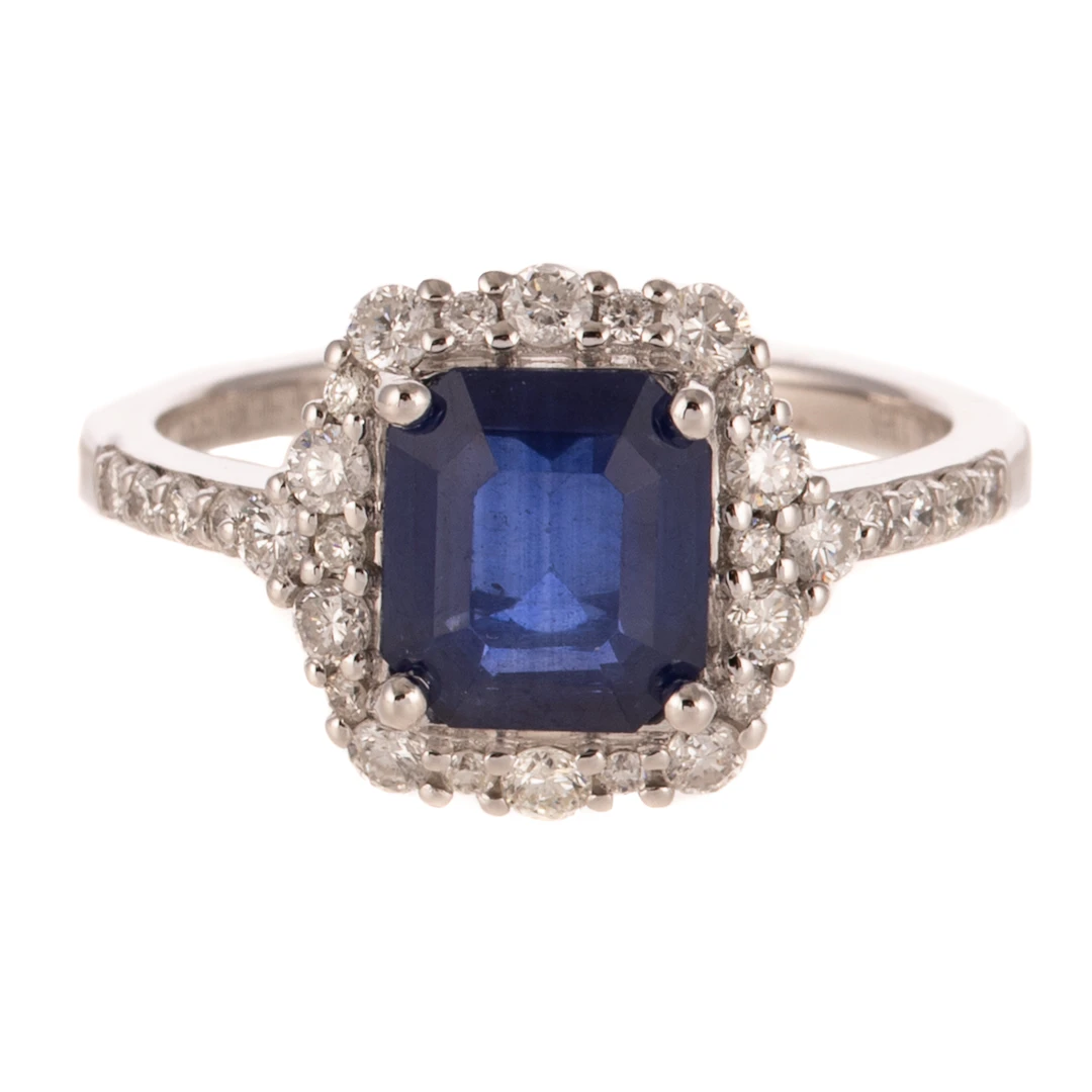 A GIA 1.95 ct Sapphire & Diamond Ring in Platinum