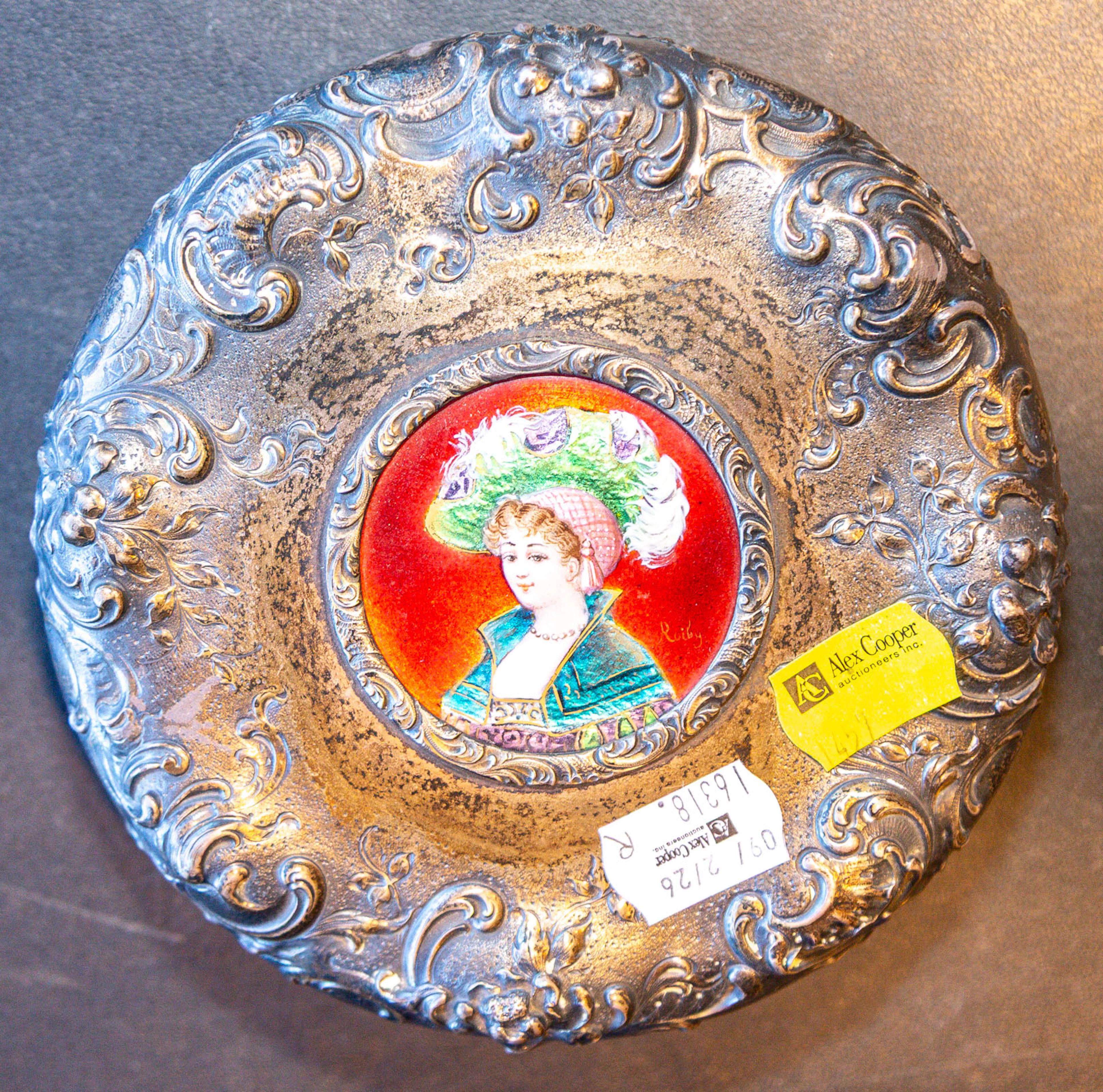 A Mauser Sterling Silver Repousse Humidor Lid