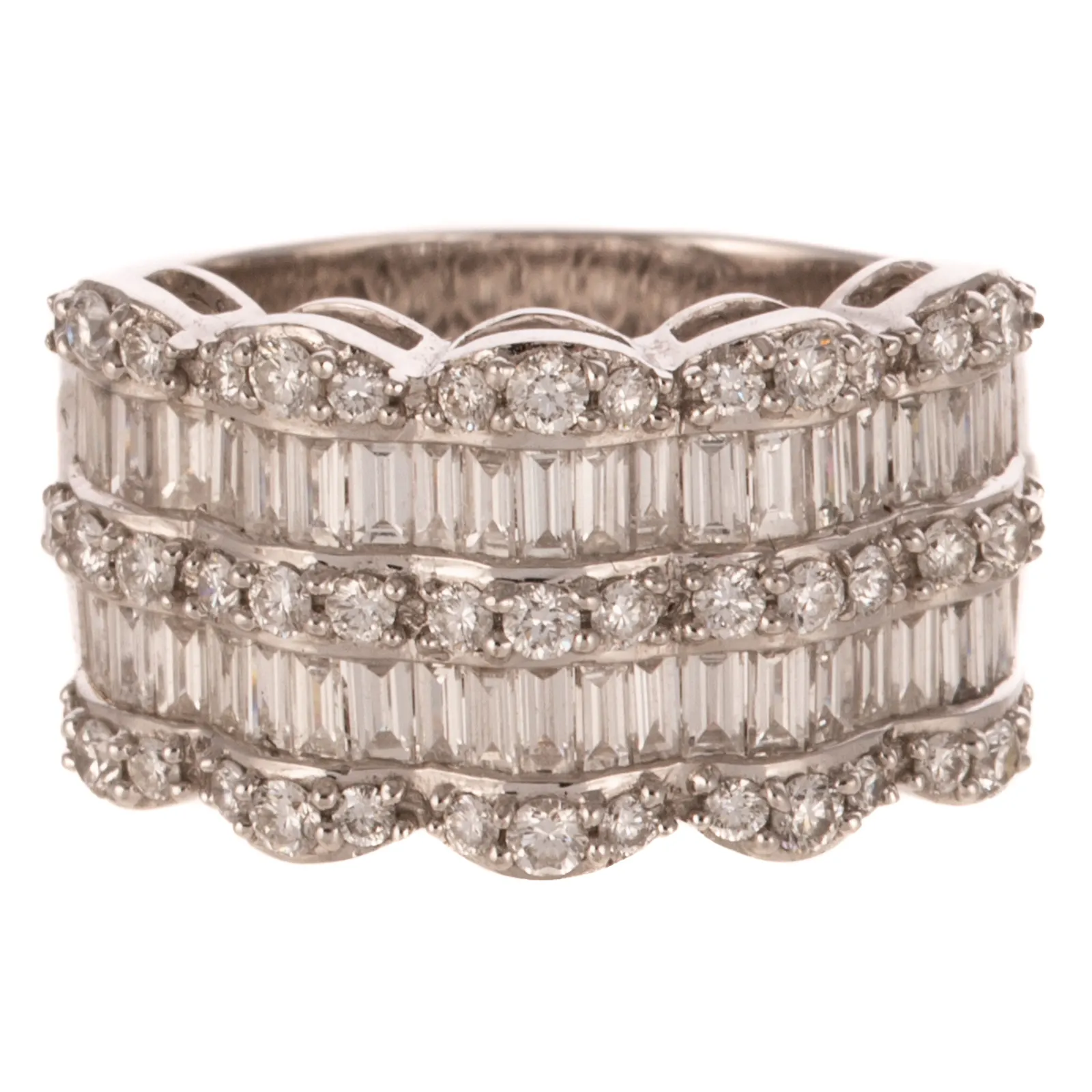 A Wide Baguette Diamond Band in 14K