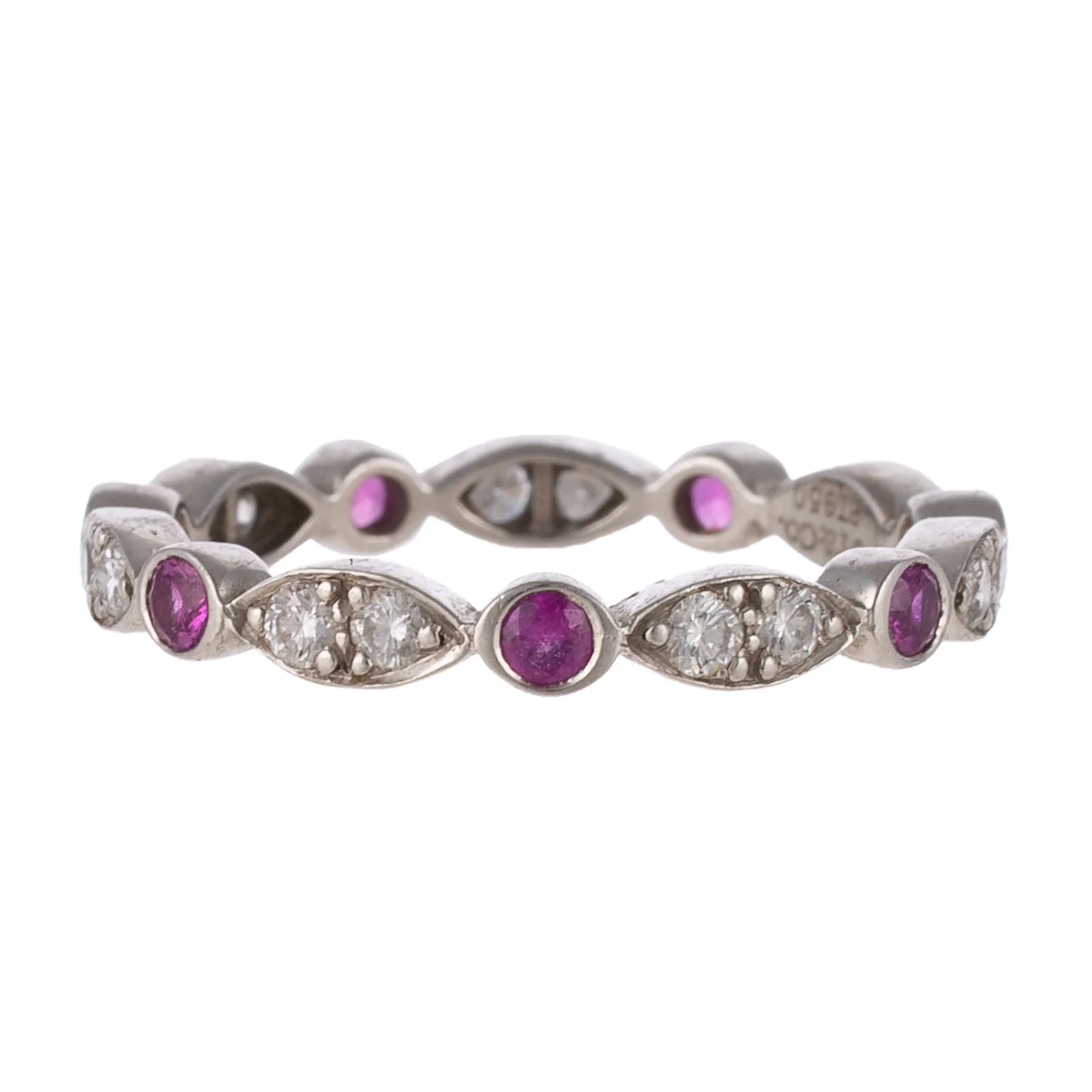 A Tiffany & Co Jazz Pink Sapphire & Diamond Band in Platinum