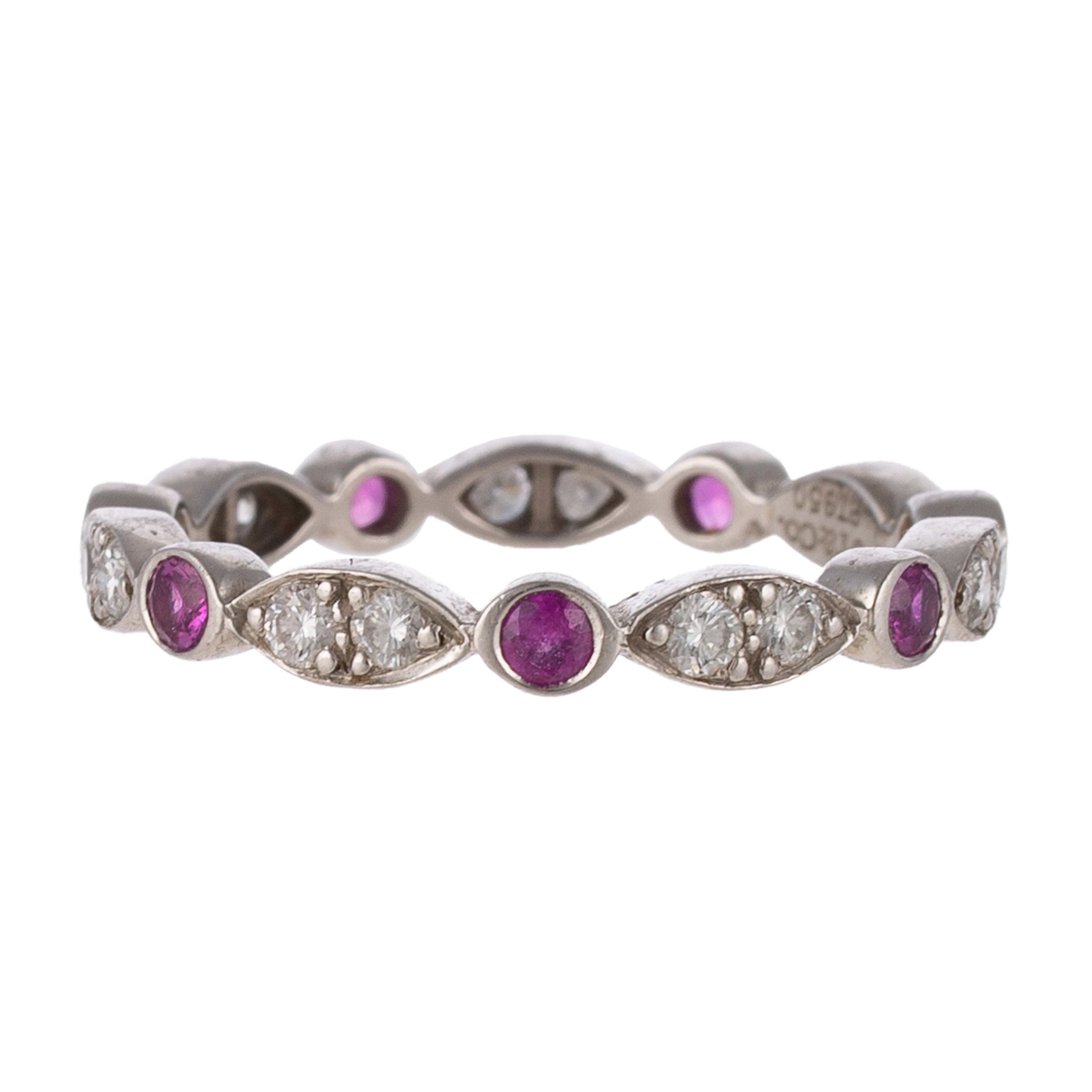A Tiffany & Co Jazz Pink Sapphire & Diamond Band in Platinum