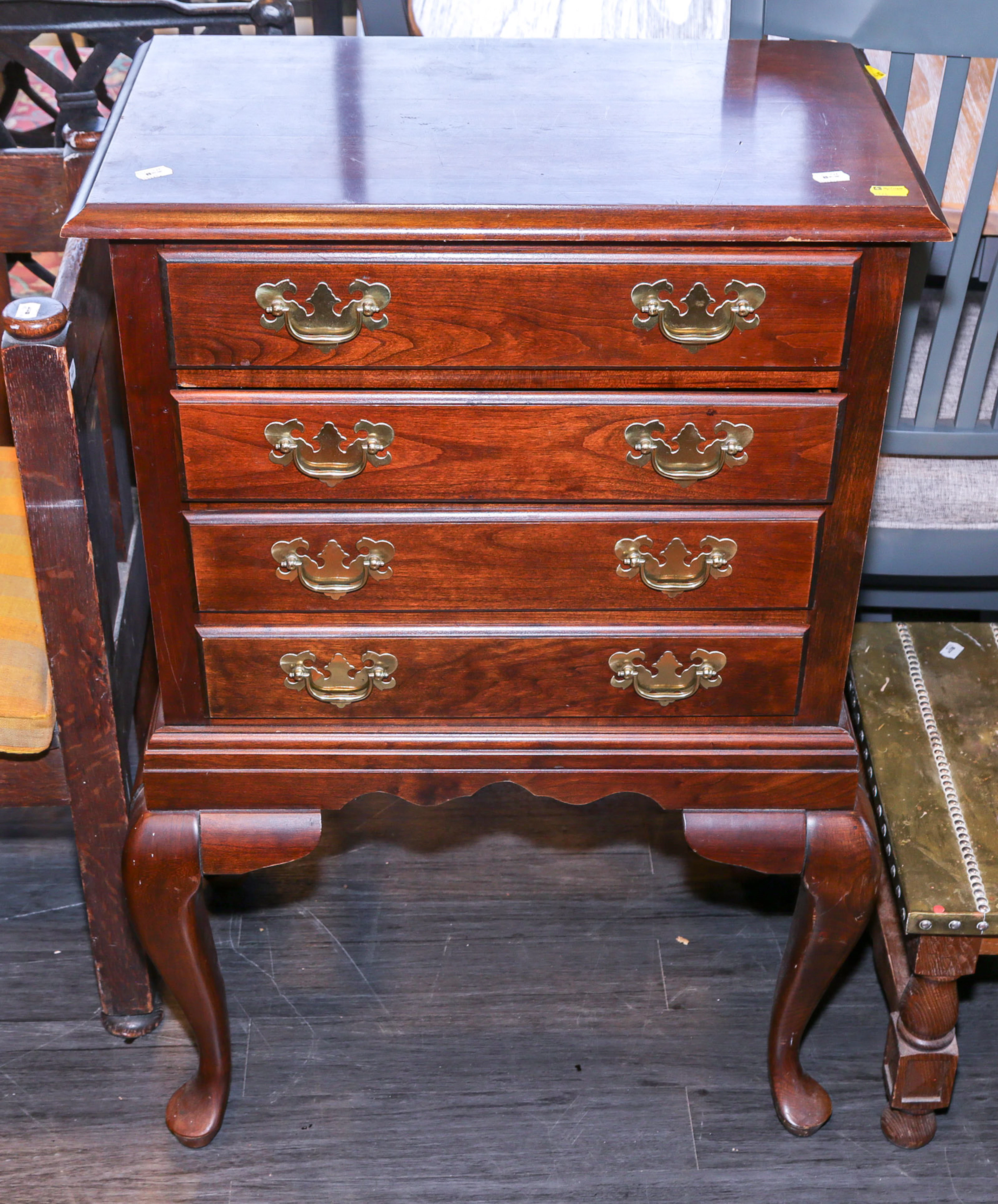 A Queen Anne Style Cherry Silver Chest