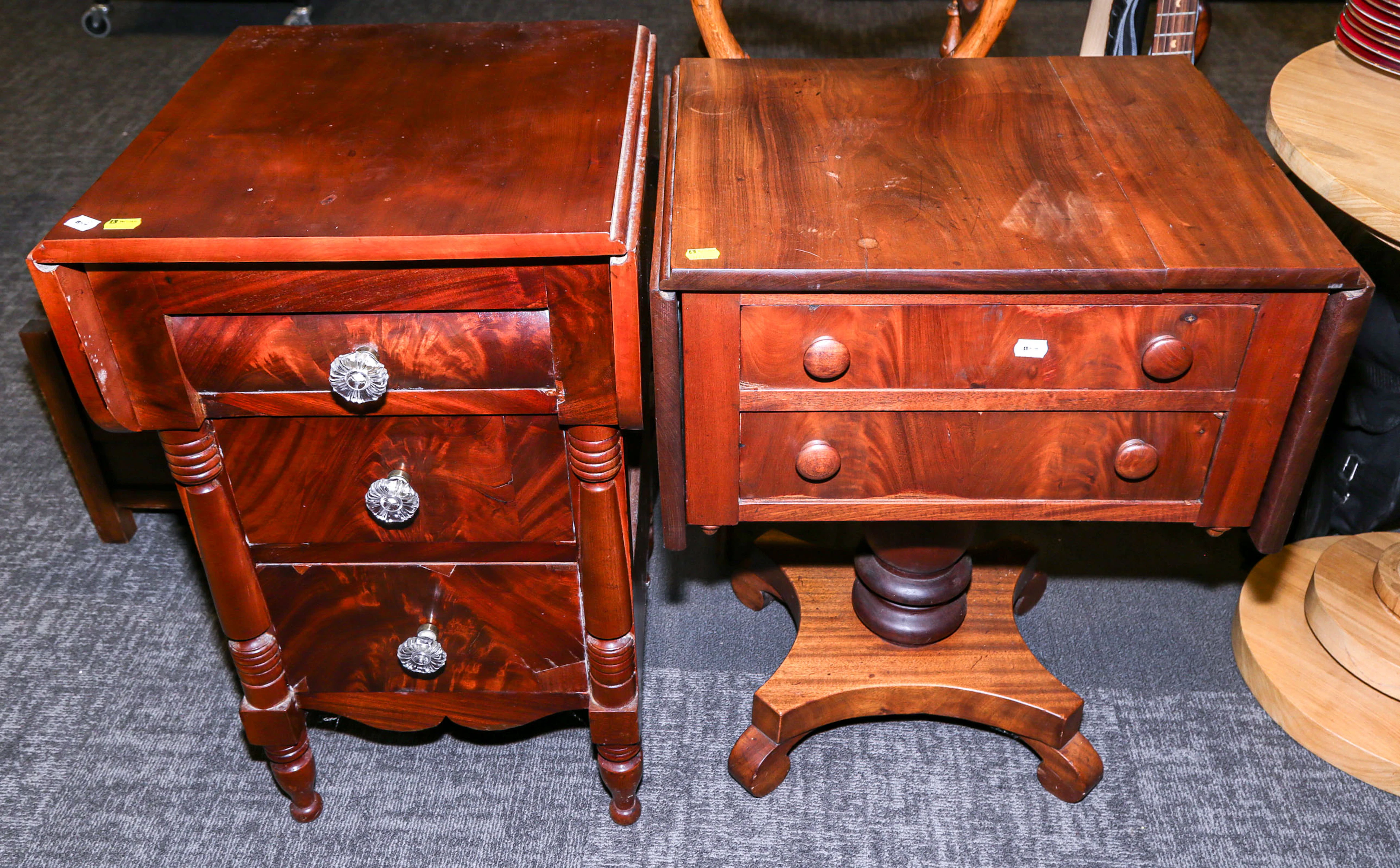 Two American Classical Work Tables