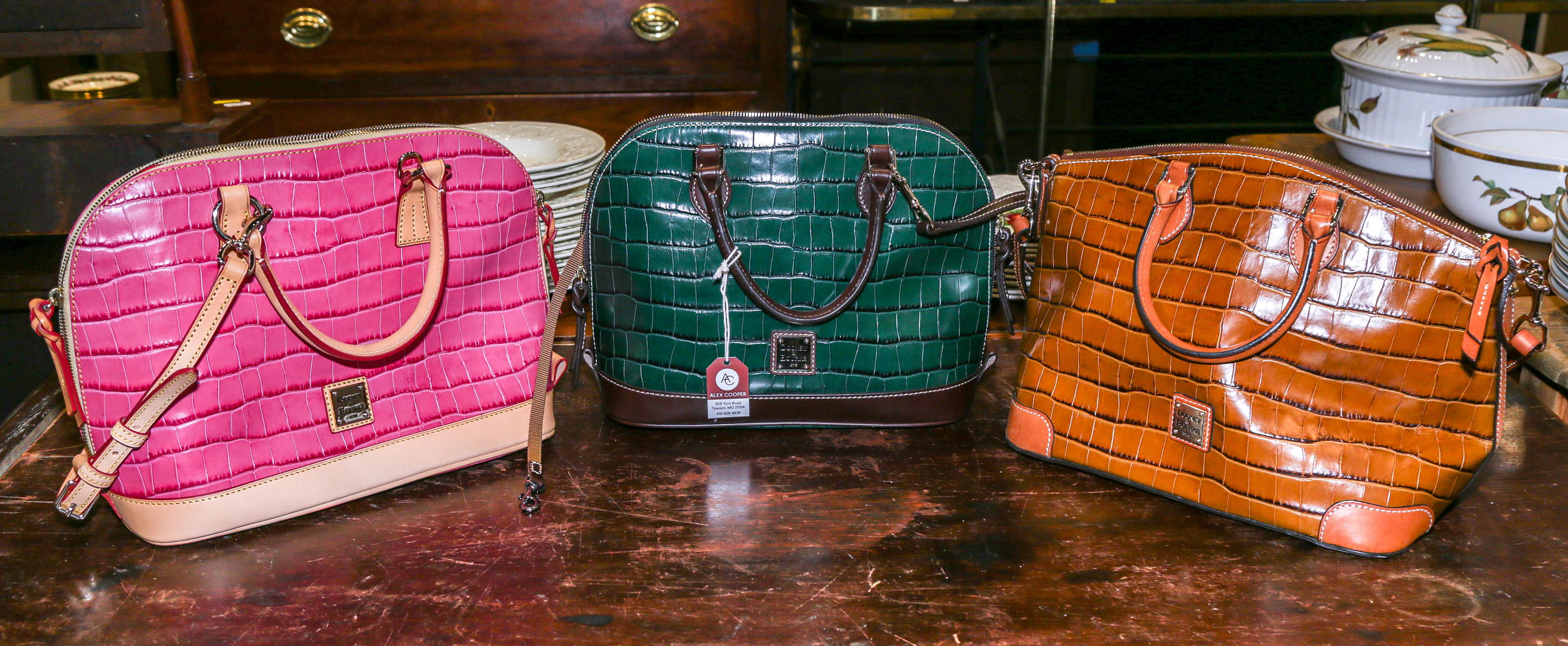 Three Embossed Dooney & Bourke Satchels