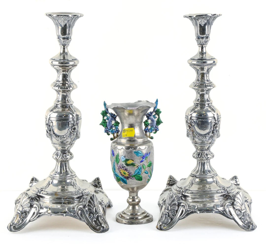 Three Pieces of Metal Tableware