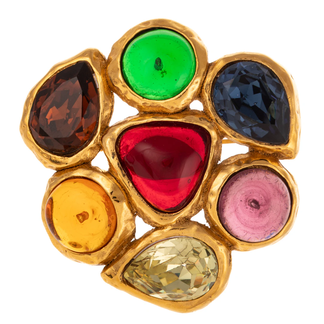 A Vintage Chanel Strass & Gripoix Brooch