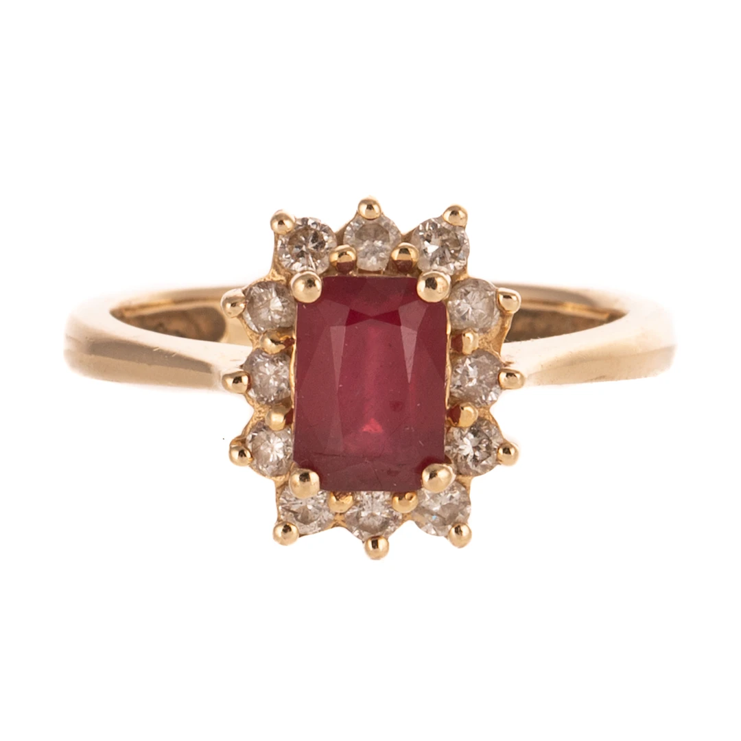A Ruby & Diamond Ring in 14K