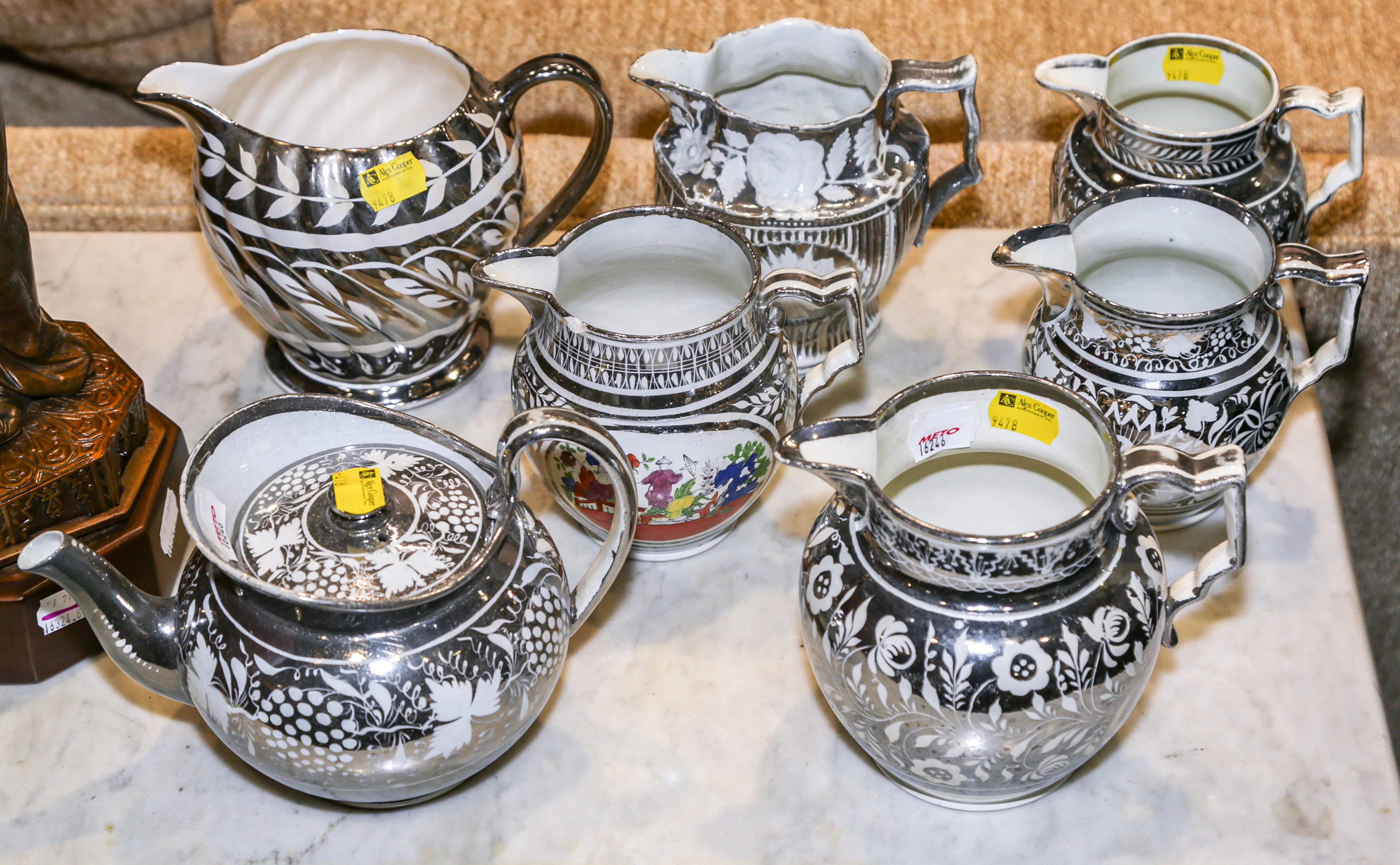 Seven Pieces of English Silver Lustre China