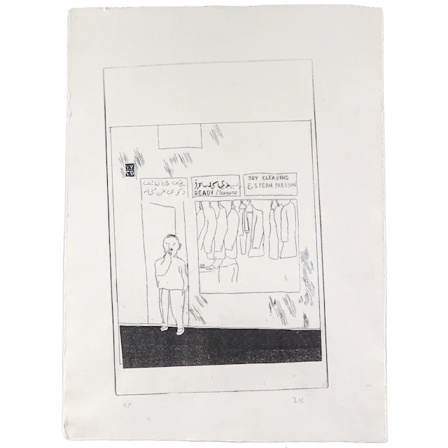 David Hockney. "To Remain," etching