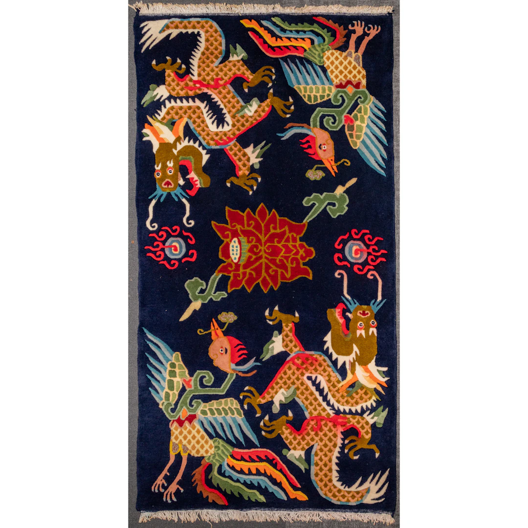Semi-Antique Tibetan Rug, Nepal, 3.1 x 5.9