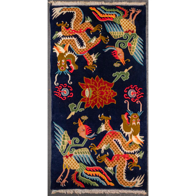 Semi-Antique Tibetan Rug, Nepal, 3.1 x 5.9