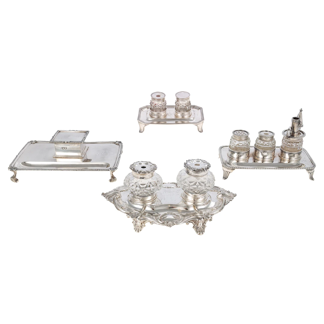 Four English Sterling Standishes