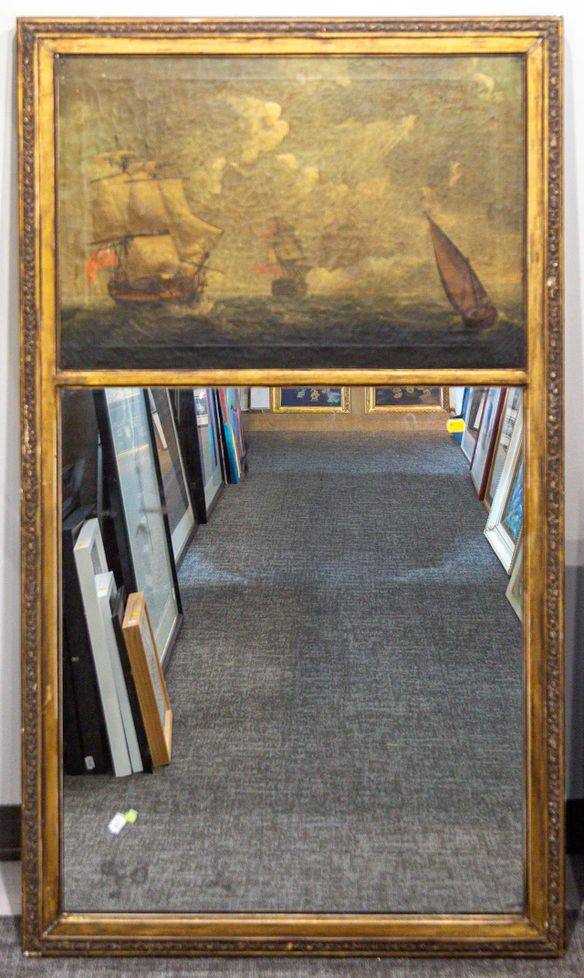 Trumeau Mirror with Maritime Painting