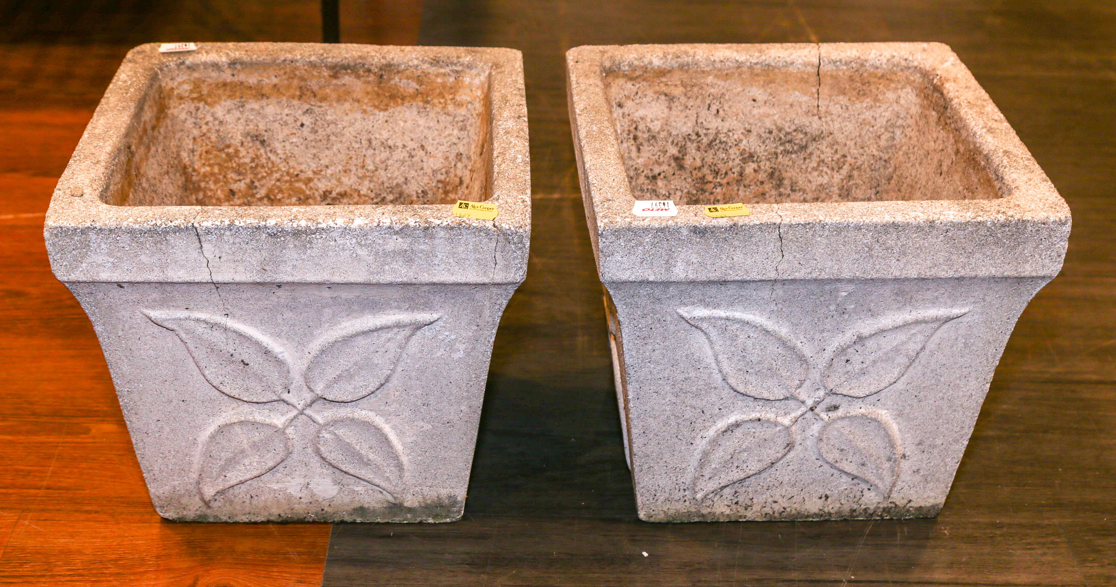 A Pair of Cast Concrete Jardinieres