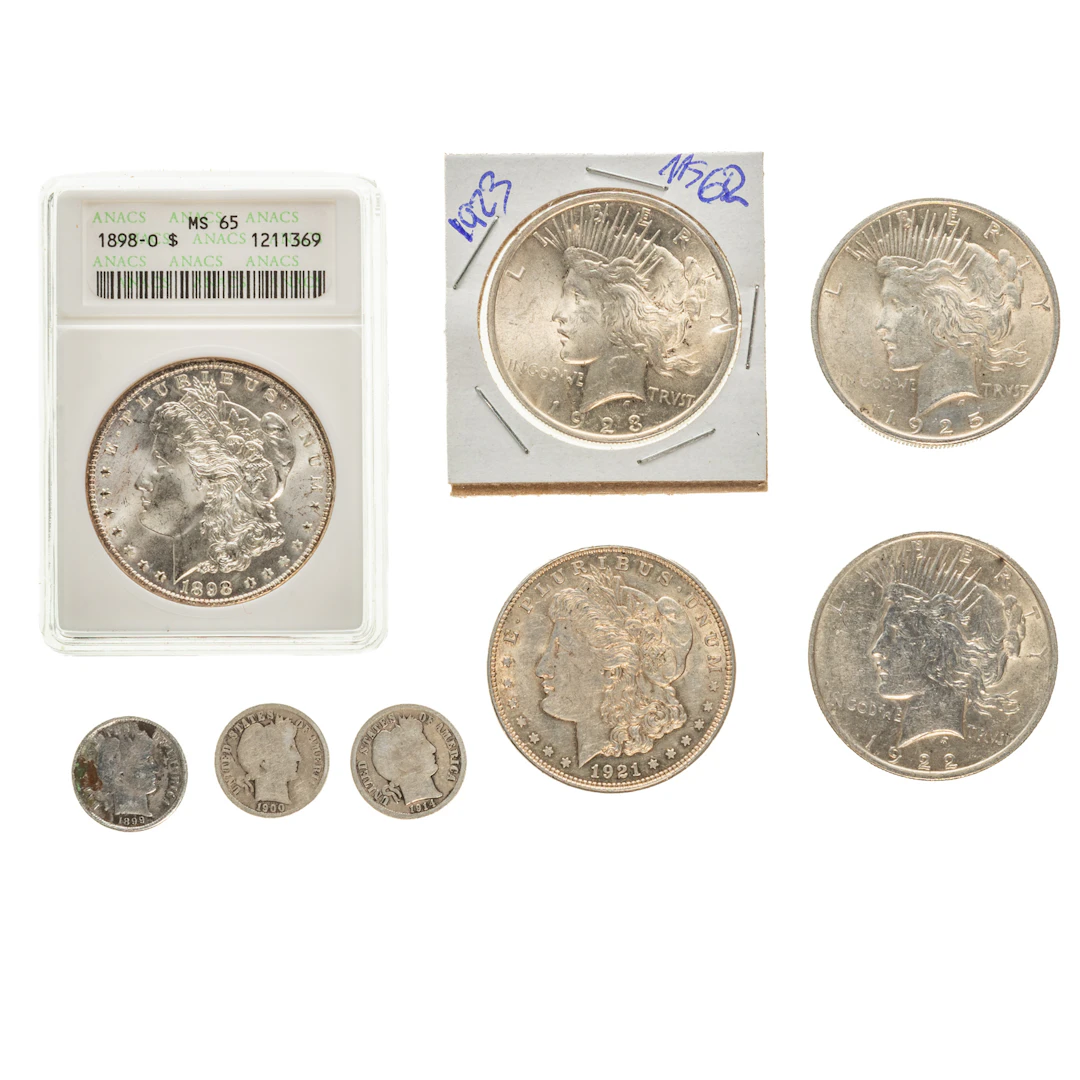 Silver Coin Collection with 1898-O ANACS MS65