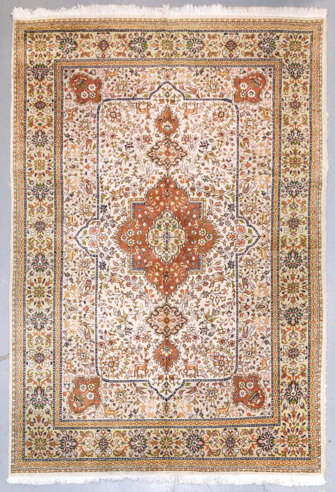 A Tabriz Style Hunt Rug, 6.1 x 9.5