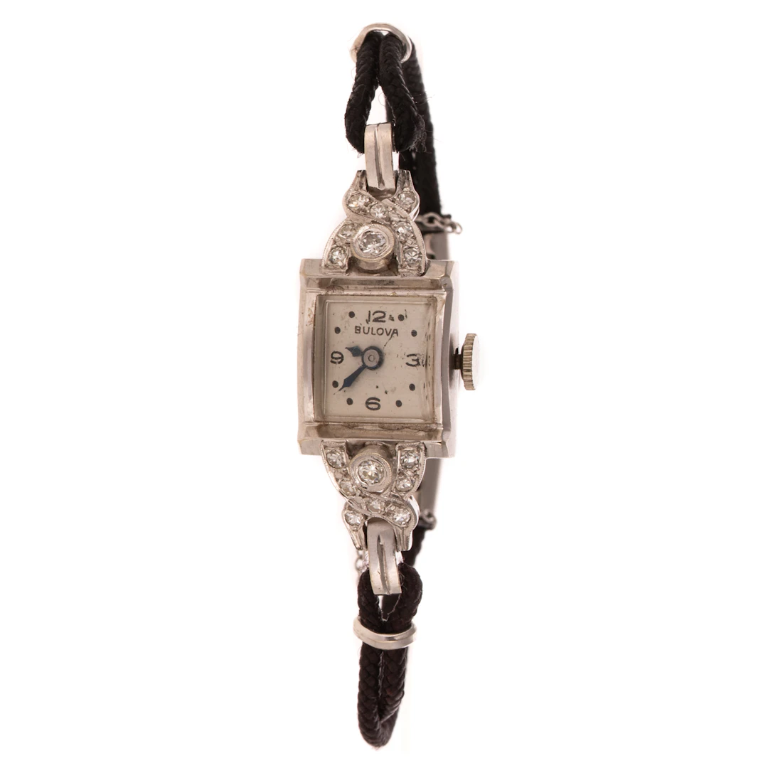 An Art Deco Bulova Diamond Dress Watch in 14K