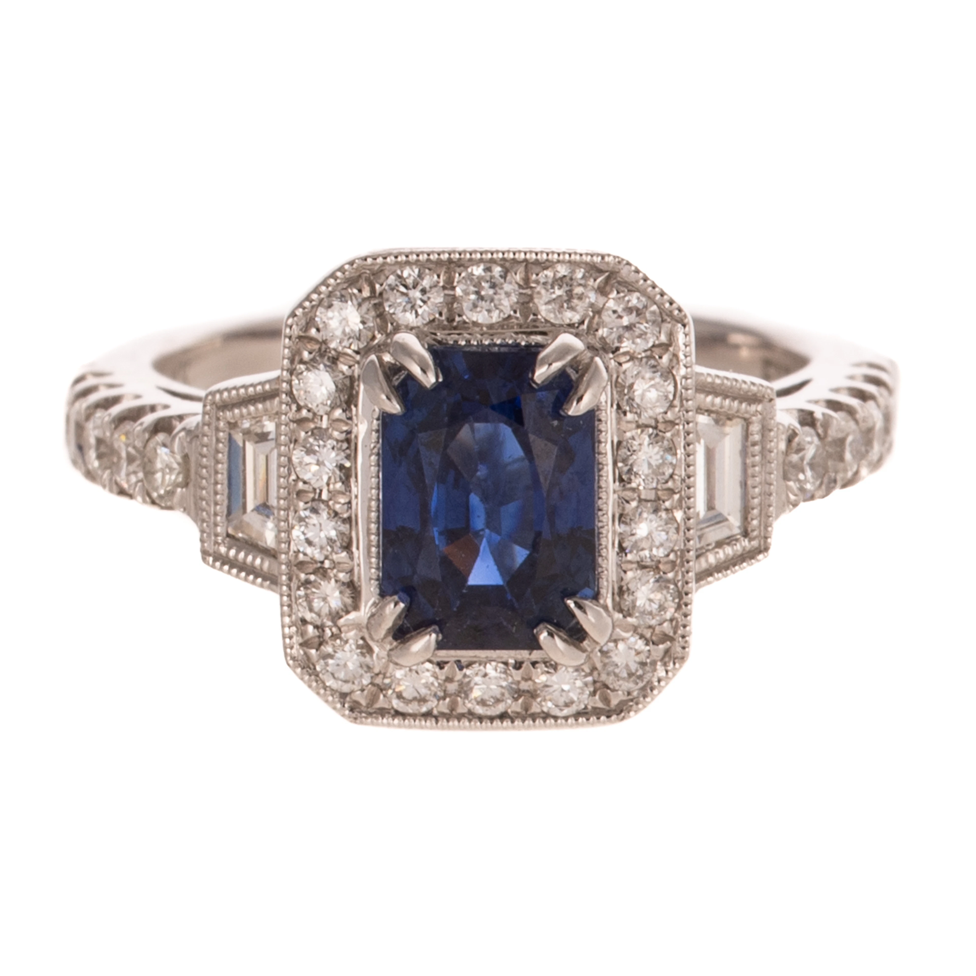 A GIA 1.89 ct Ceylon Sapphire & Diamond Ring in 18K