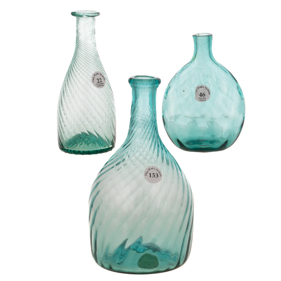 Three American Blown Glass Bottles