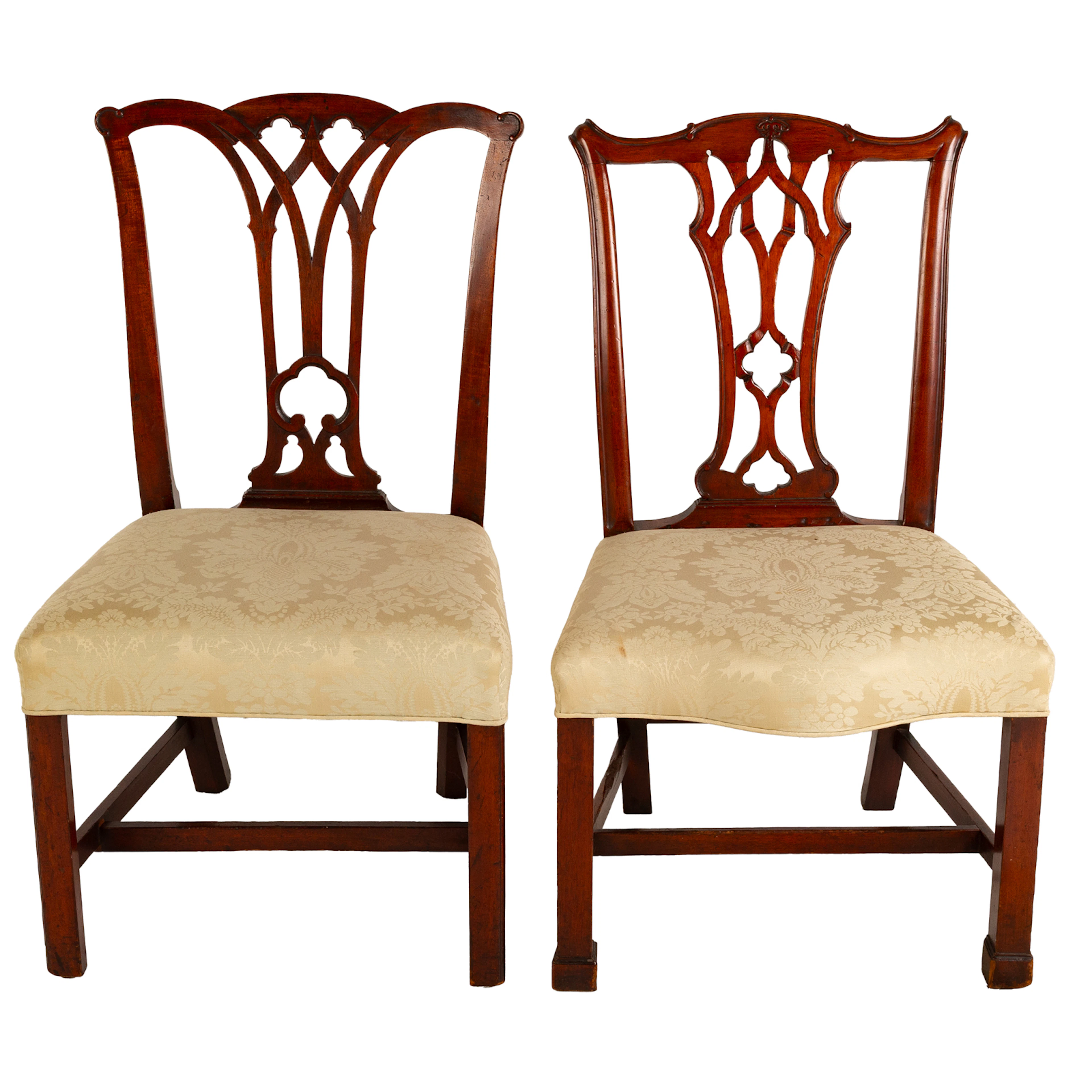 Two Philadelphia Chippendale Walnut Side Chairs