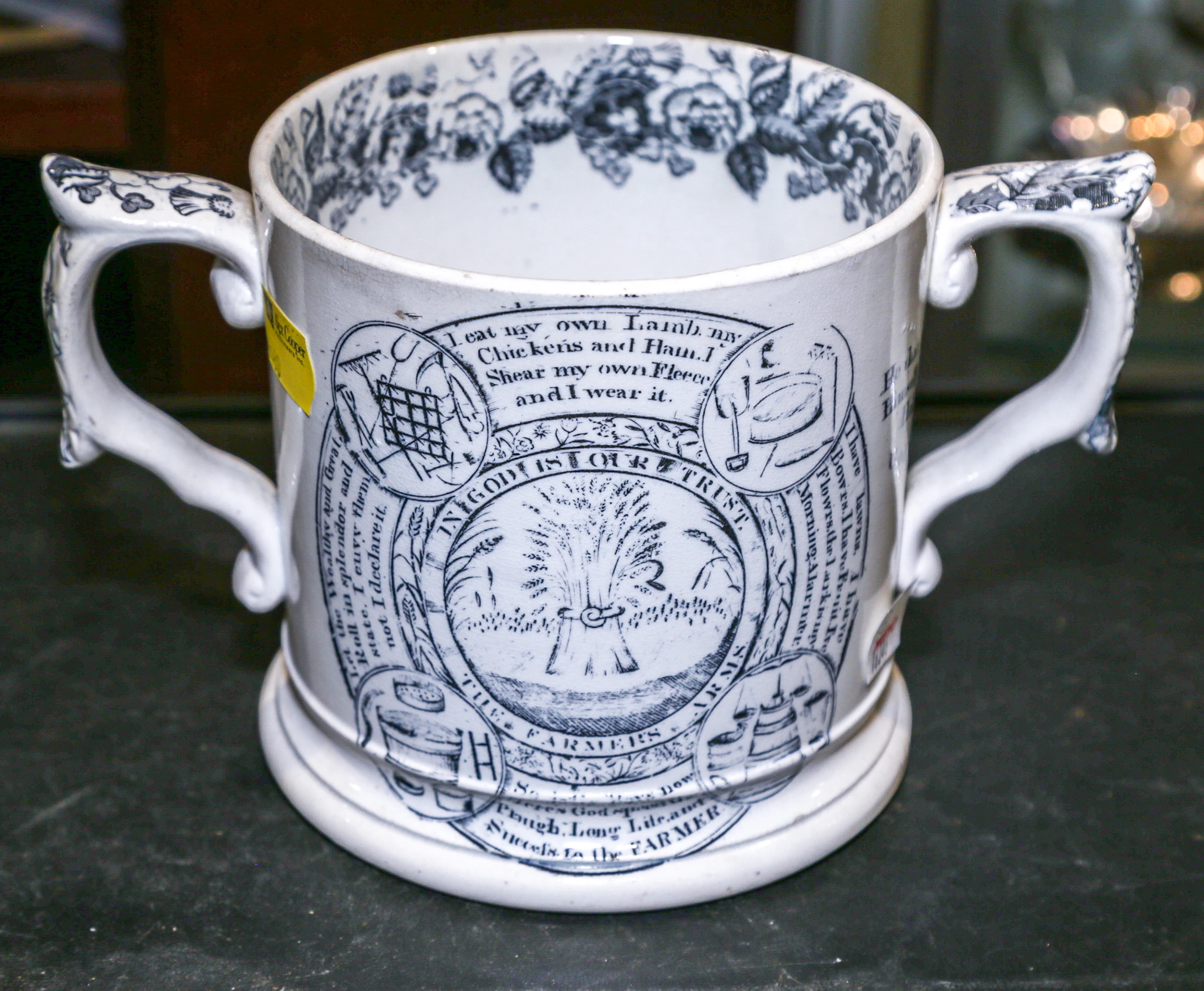 Farmer's Arms Transferware Loving Cup