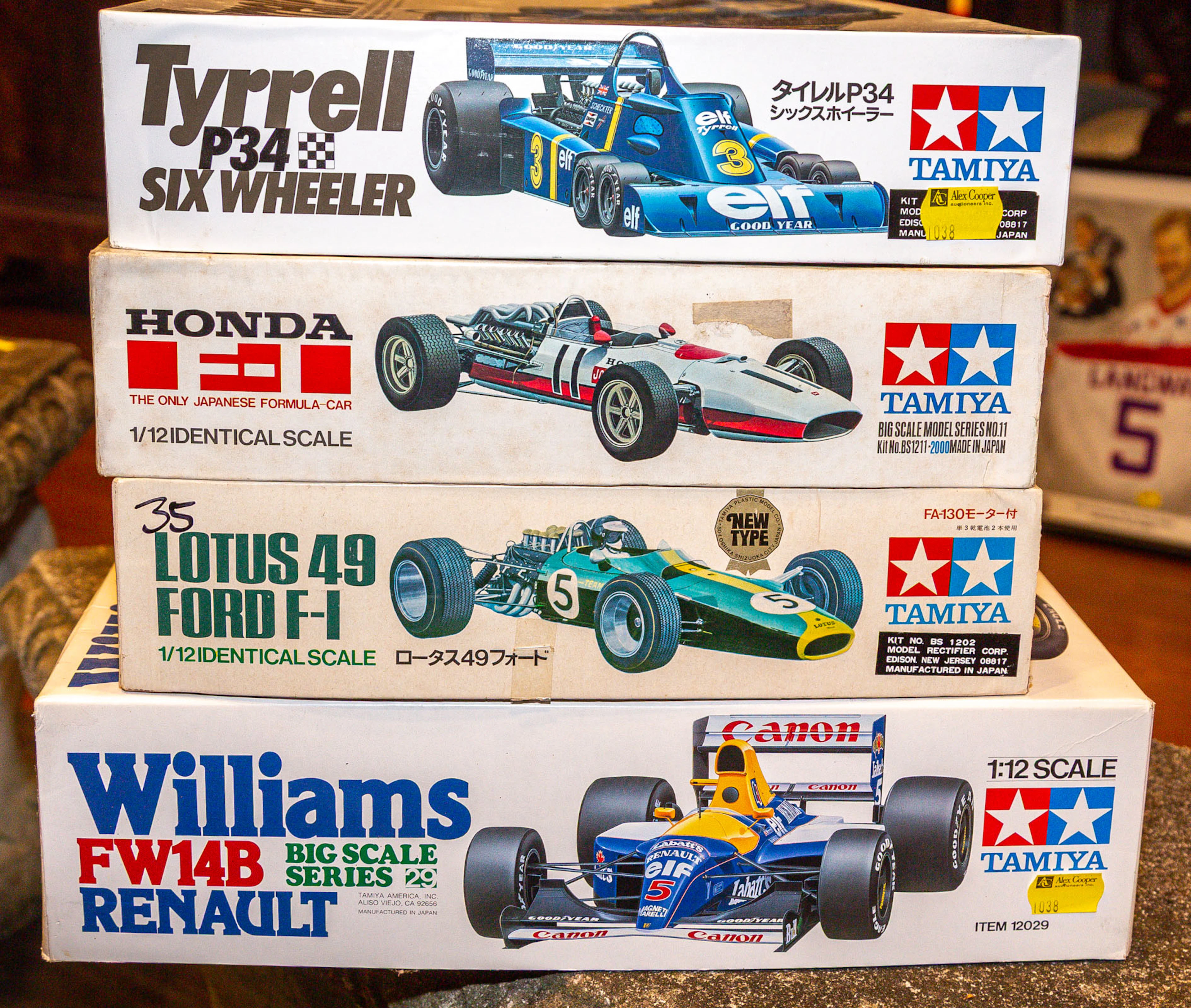 Four 1:12 Scale Formula 1 Model Kits