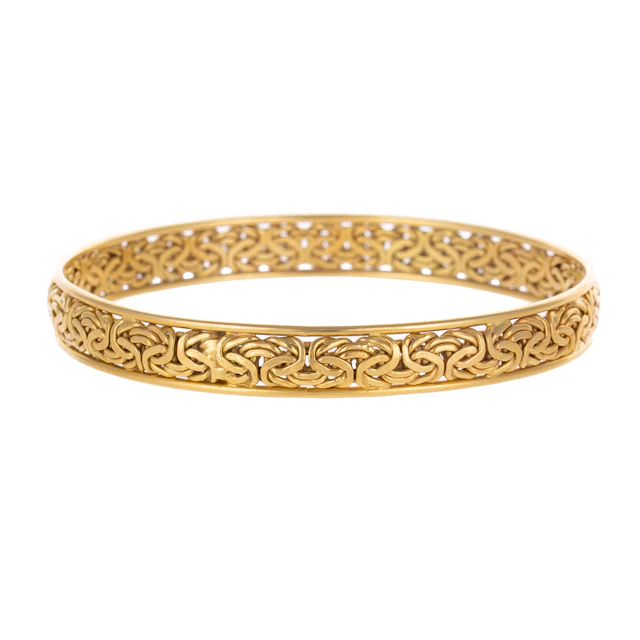 A Byzantine Design Bangle in 18K