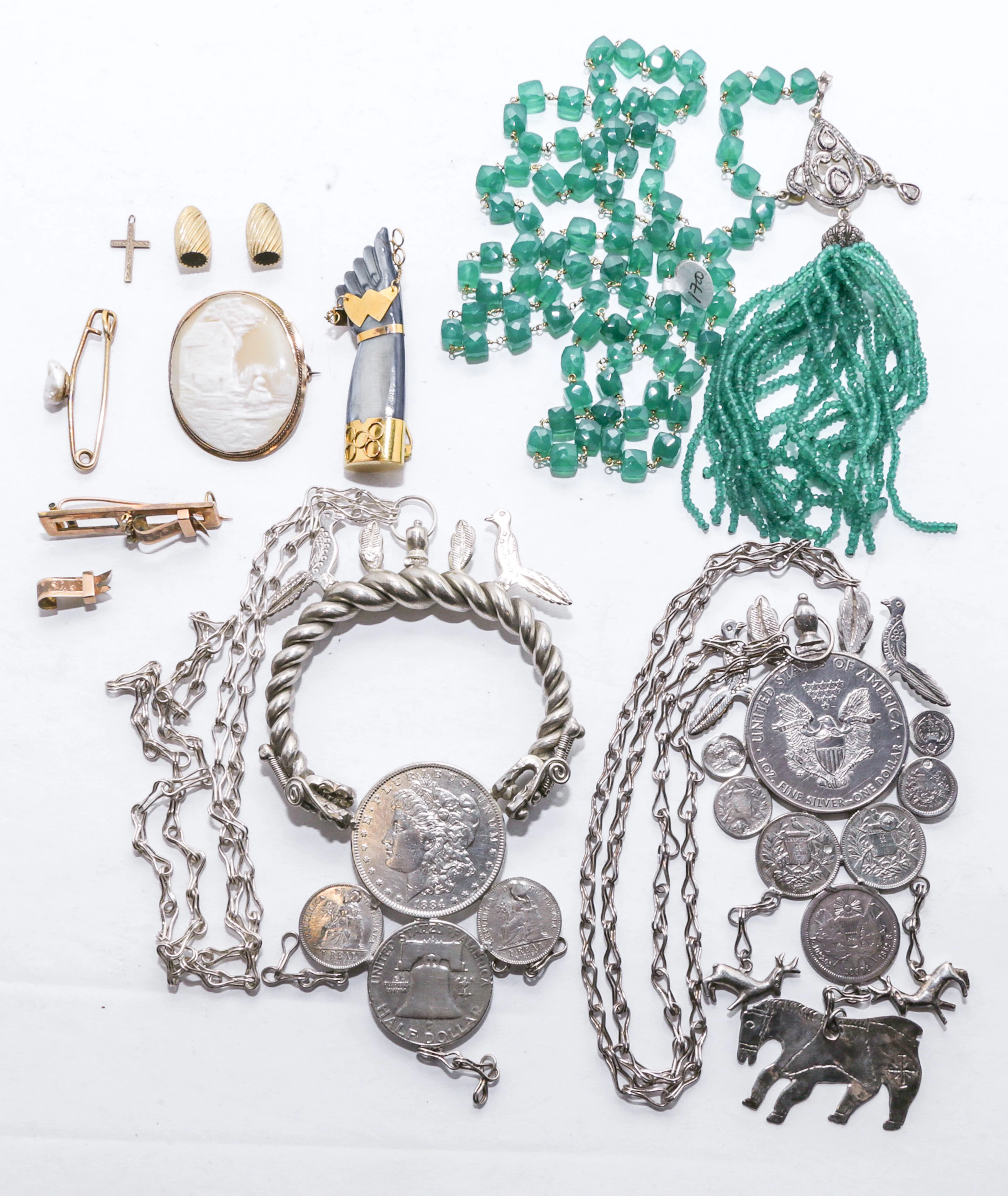 Gold Jewelry & Two Guatemalan Style Chachals