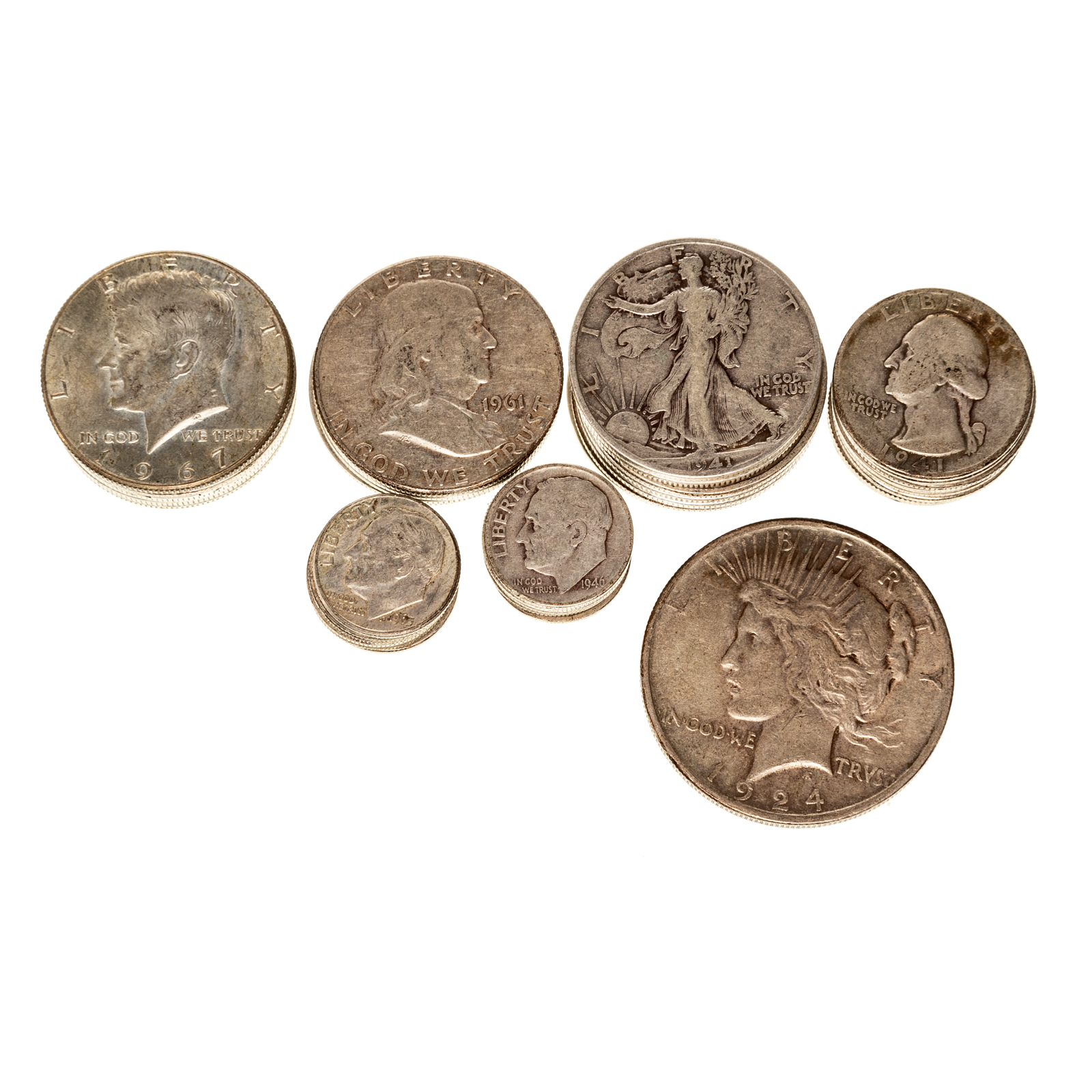 Silver Coins $11.1 Face Plus 1924 Silver Dollar