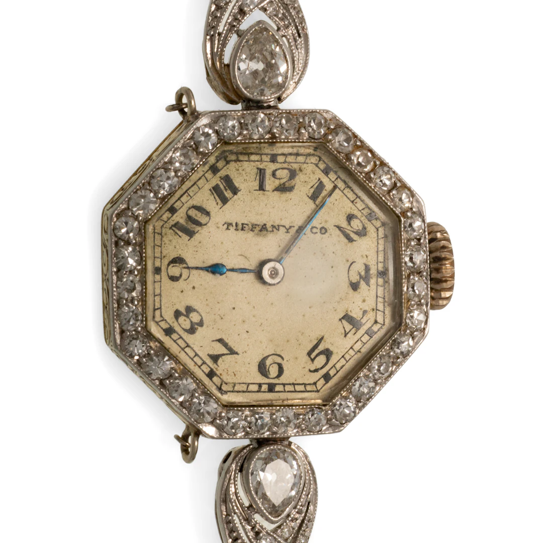An Early Art Deco Tiffany & Co. Diamond Dress Watch in Platinum