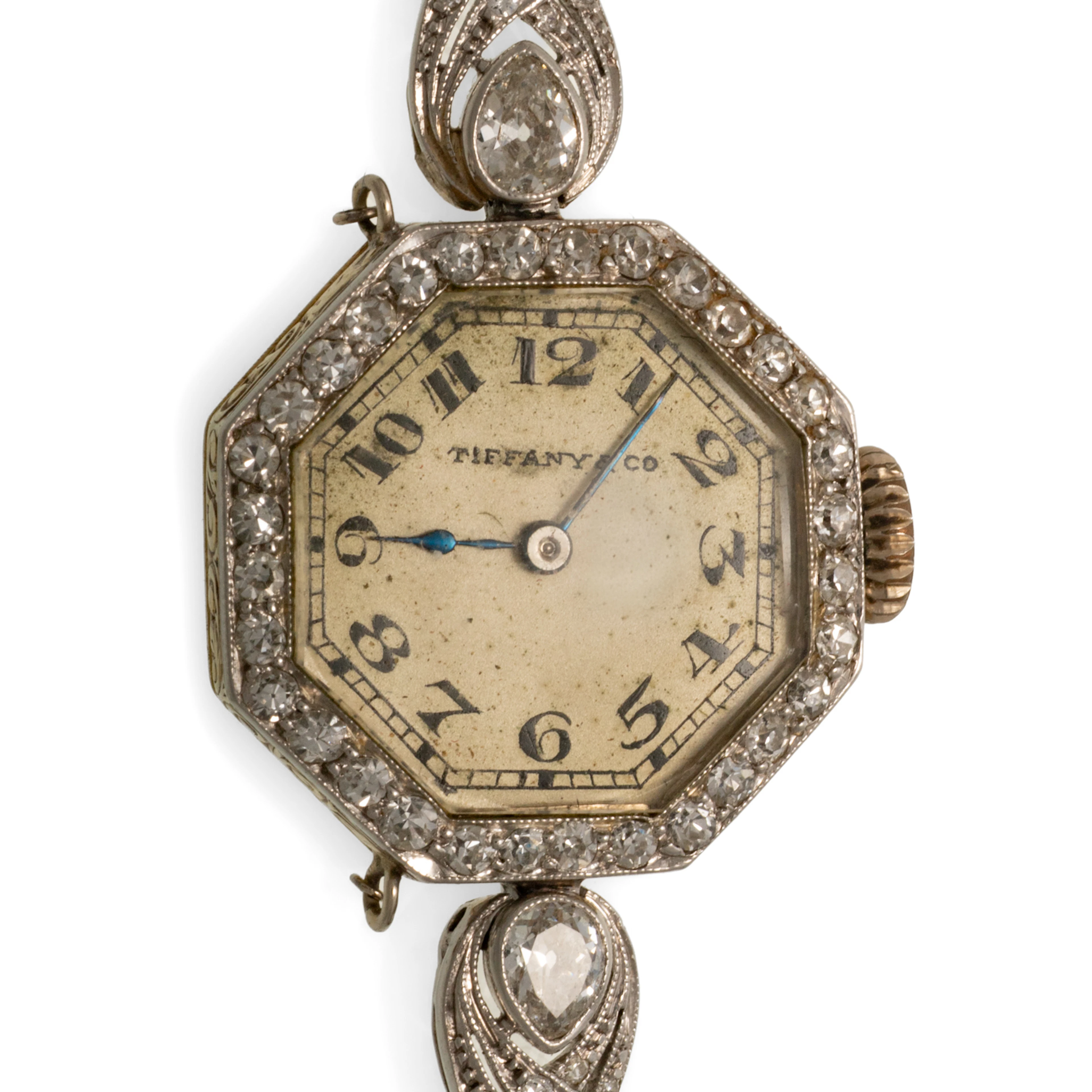 An Early Art Deco Tiffany & Co. Diamond Dress Watch in Platinum