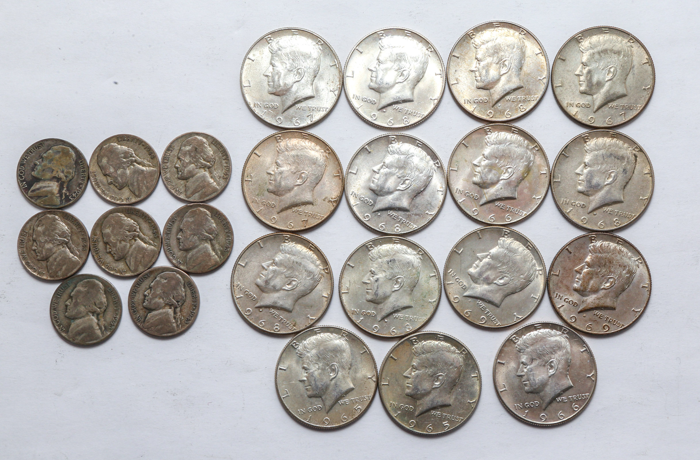 U.S Partial Silver Coins, JFK & Silver War Nickels