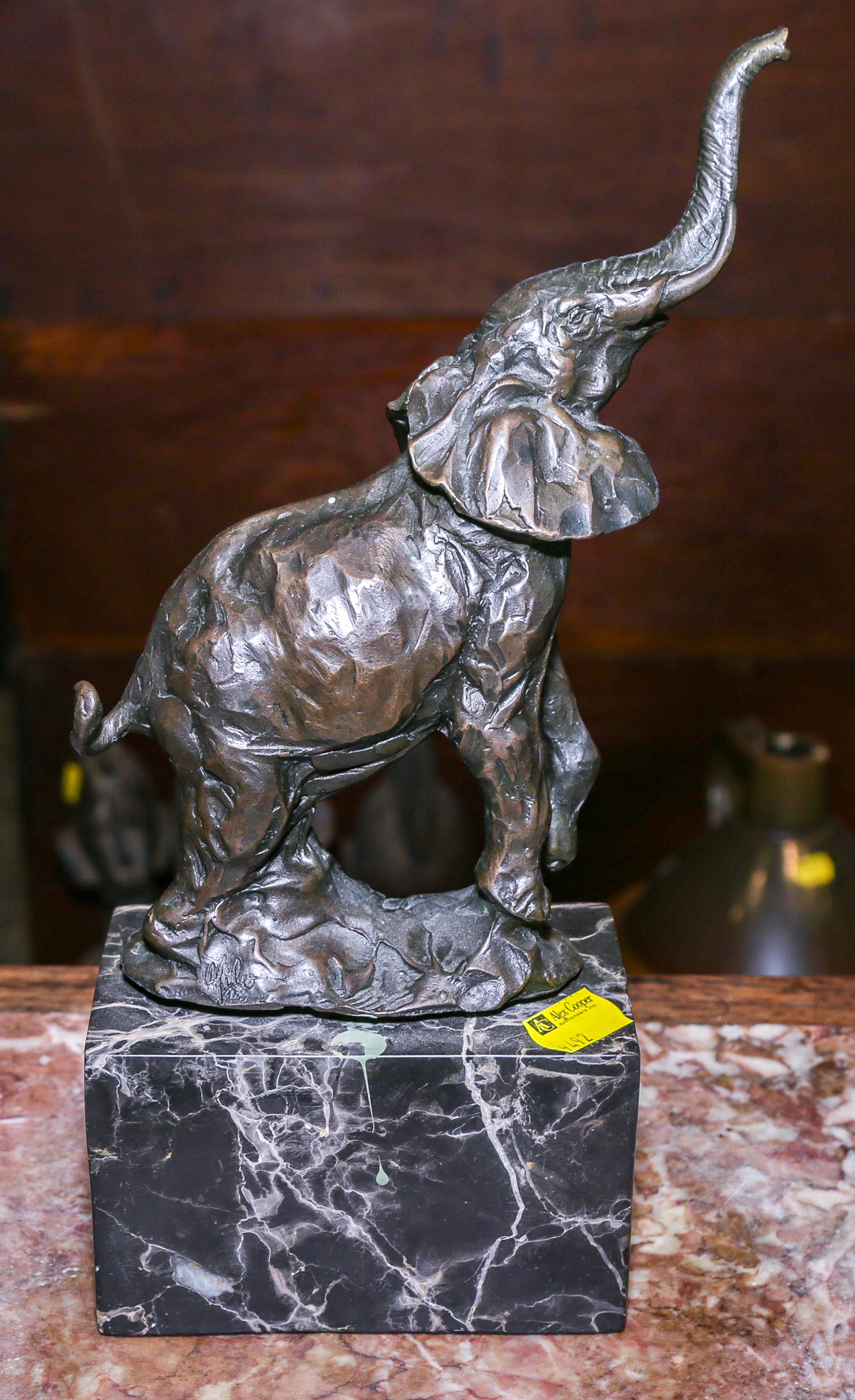 A Bronze Figure of an African Elephant
