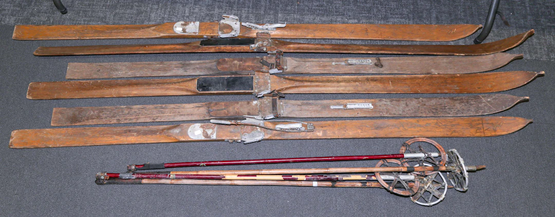 Three Pairs of Antique Skis
