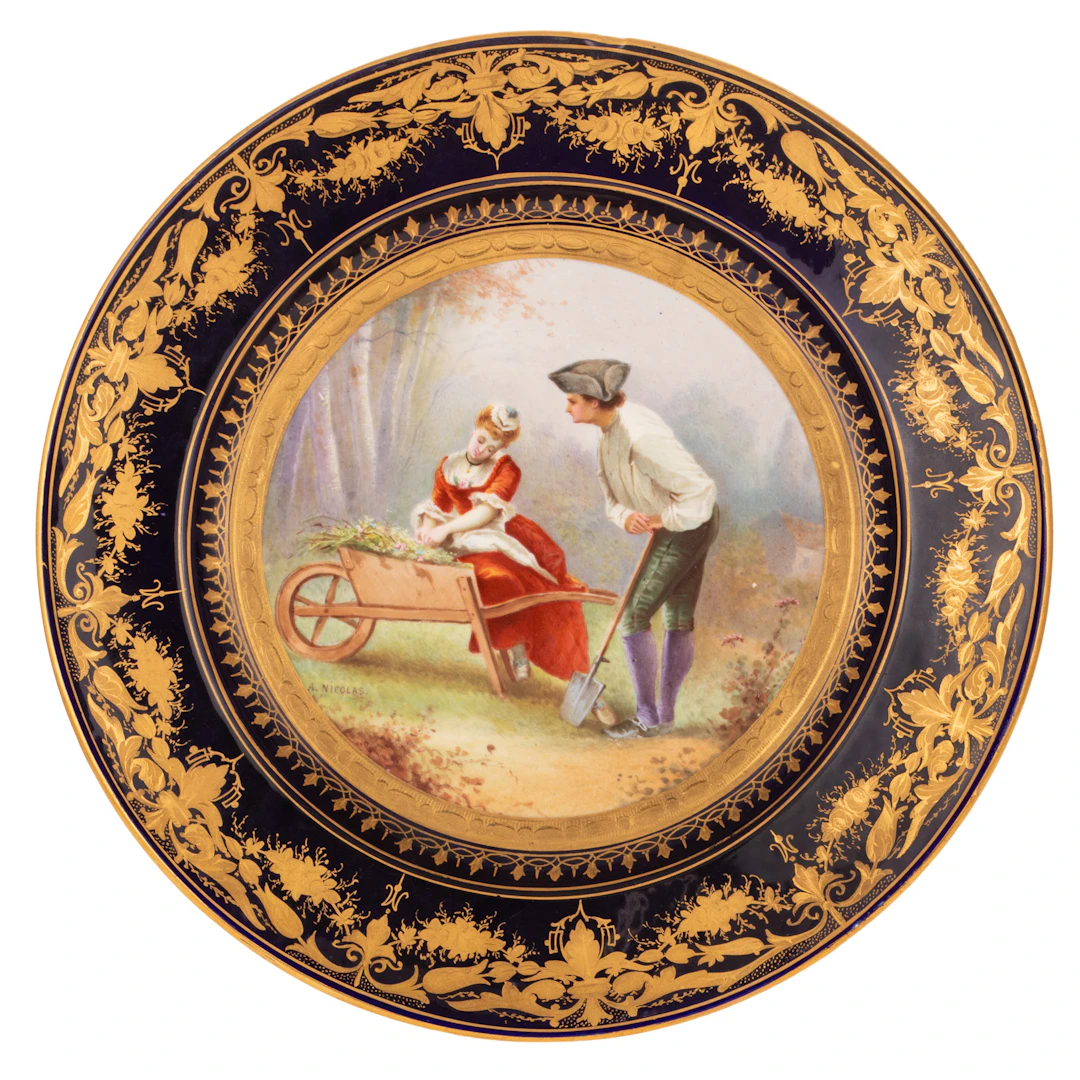 A Sevres Style Porcelain Cabinet Plate