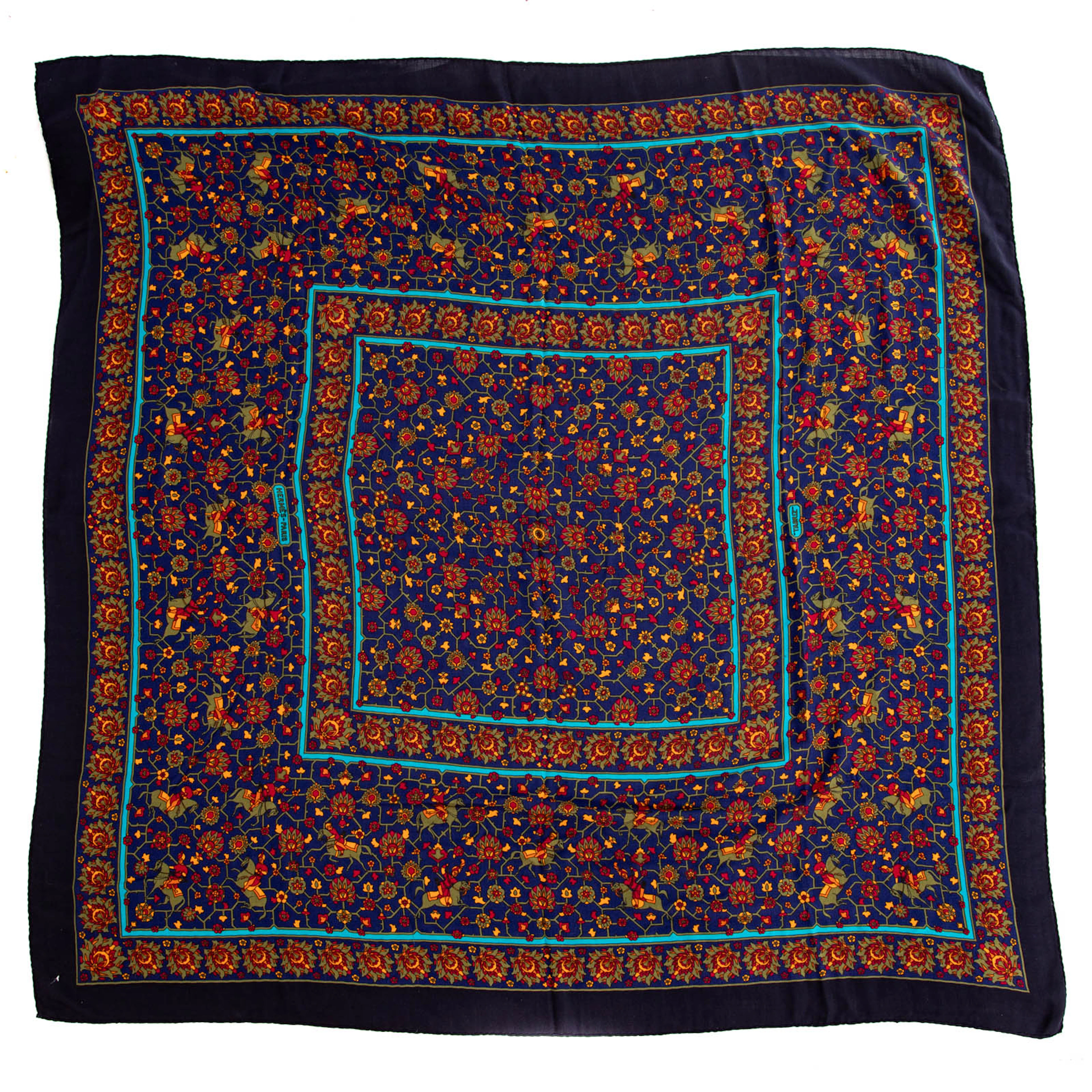 An Hermes "Chasse En Inde Mousseline" Shaw